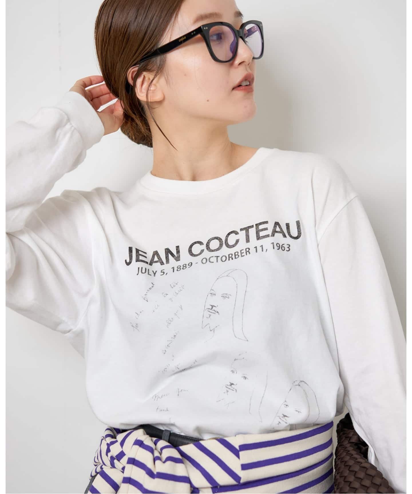 【イエナ/IENA】のTHE CULTURE CODE * Jean Cocteau 別注 LS Tシャツ 人気、トレンドファッション・服の通販 founy(ファニー) 　ファッション　Fashion　レディースファッション　Fashion for Women　トップス・カットソー　Cut & Sew Tops　シャツ・ブラウス・オフィスカジュアル　Elegant Blouses & Button-Ups　ロングTシャツ・Tシャツ　Longline T-Shirts & Tees　インナー　Innerwear　シンプル　Simple, Minimal　ジャケット　Jacket, Outerwear　スリーブ　Sleeve, Long Sleeve / Short Sleeve　デニム　Denim, Jeans Material　フレンチ　French, French Style　プリント　Print, Printed Pattern　別注　Limited Edition, Custom Order　ロング　Long, Long-Length　 other-1|ID: prp329100004818882 ipo3291000000035011198