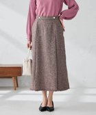 【アー ヴェー ヴェー/a.v.v】のツイード調裾フリンジAラインスカート ボルドー|ID: prp329100004818898 ipo3291000000035011324