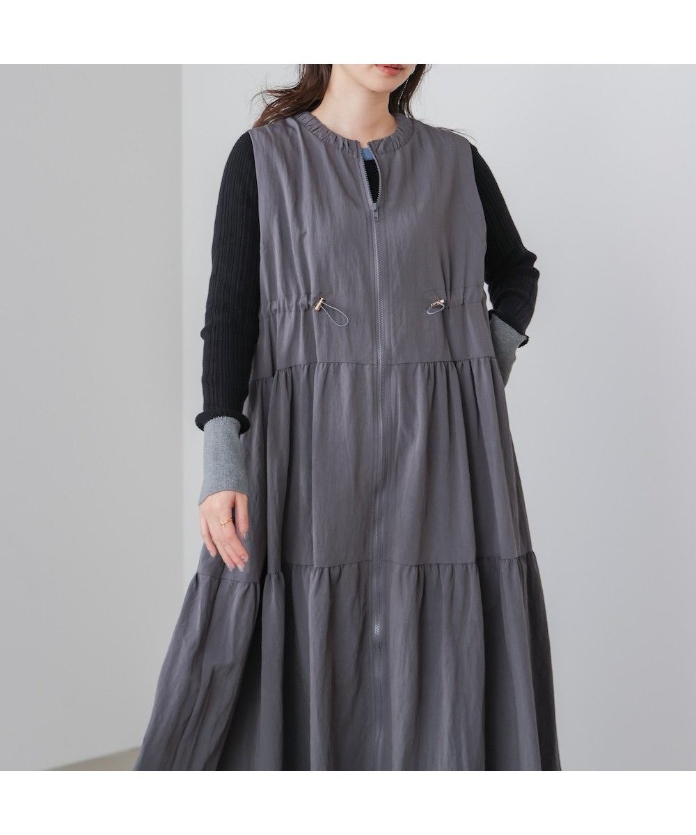 【バブ ブージュルード/Bab Bou Jeloud】のティアードジレワンピース 人気、トレンドファッション・服の通販 founy(ファニー) 　ファッション　Fashion　レディースファッション　Fashion for Women　アウター　Coat / Outerwear Collection　カットソー　Cut and Sewn Top　ティアード　Tiered, Tiered Style　ロング　Long, Long-Length　エレガント 上品　Elegant　再入荷　Restock / Back in Stock　 other-1|ID: prp329100004818917 ipo3291000000035011497