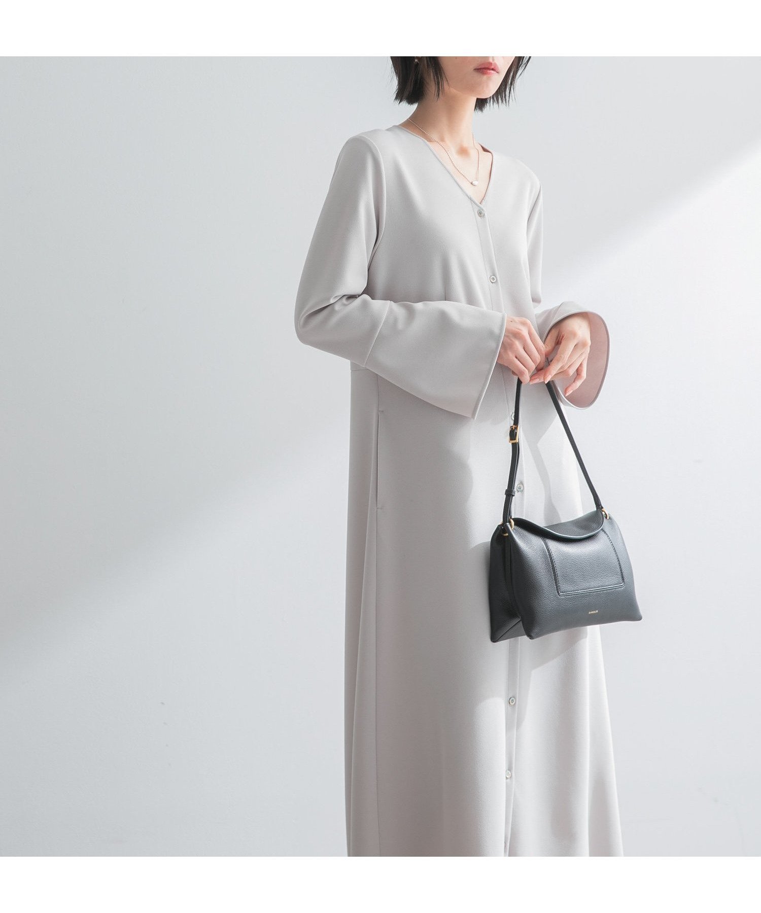 【アーバンリサーチ ロッソ/URBAN RESEARCH ROSSO】のストレッチジョーゼットワンピース インテリア・キッズ・メンズ・レディースファッション・服の通販 founy(ファニー) 　ファッション　Fashion　レディースファッション　Fashion for Women　ワンピース　Dresses　アクセサリー　Fashion Accessories　オケージョン　Occasion Wear　シンプル　Simple, Minimal　ジョーゼット　Georgette, Semi-Sheer Fabric　ストレッチ　Stretch, Stretchy Fabric　スリーブ　Sleeve, Long Sleeve / Short Sleeve　S/S・春夏　SS, Spring/Summer, Warm Season　夏　Summer　エレガント 上品　Elegant　ビジネス 仕事 通勤　Business / Work / Commuting　2026年　2026　グレー系その他|ID: prp329100004818928 ipo3291000000035011556