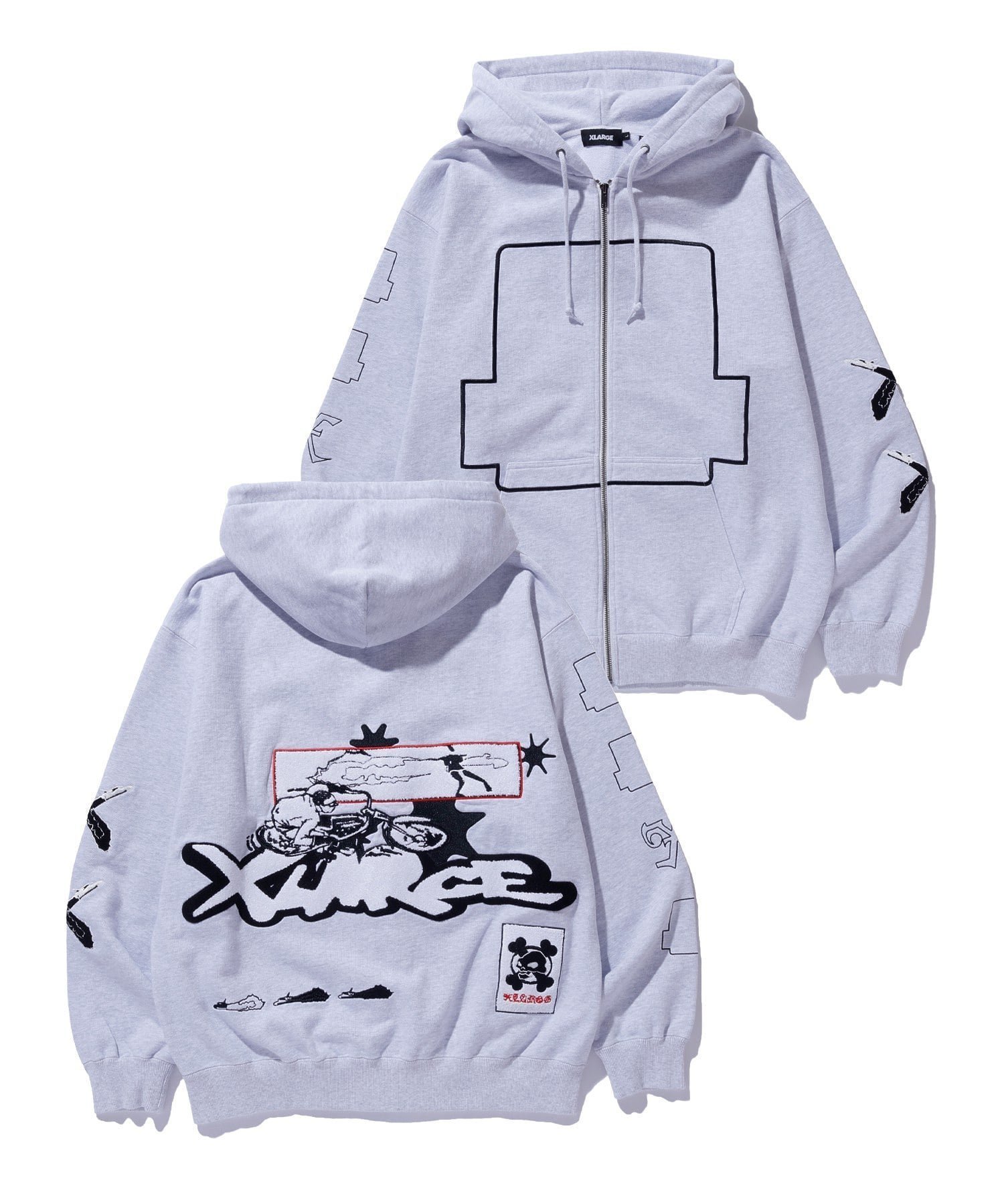 【エクストララージ/XLARGE】のSPEED ZIP UP HOODED SWEATSHIRT インテリア・キッズ・メンズ・レディースファッション・服の通販 founy(ファニー) 　ファッション　Fashion　レディースファッション　Fashion for Women　トップス・カットソー　Cut & Sew Tops　シャツ・ブラウス・オフィスカジュアル　Elegant Blouses & Button-Ups　レディースパーカー・カジュアルフーディー　Casual Hoodies & Sweatshirts　ロングTシャツ・Tシャツ　Longline T-Shirts & Tees　スウェット・クルーネックトップス　Sweatshirts & Crewnecks / Relaxed Fit Sweat Tops　プリント　Print, Printed Pattern　ベーシック　Basic, Essential　ASH|ID: prp329100004818949 ipo3291000000035011721