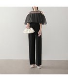 【レジャ/Leja】のシアーチュールオフショルダーセットアップパンツドレス結婚式オケージョン BLACK|ID: prp329100004818957 ipo3291000000035011776