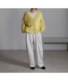 【ローリーズファーム/LOWRYS FARM】のシャギーショートVカーディガン 人気、トレンドファッション・服の通販 founy(ファニー) ファッション Fashion レディースファッション Fashion for Women トップス・カットソー Cut & Sew Tops カーディガン・羽織り Layered Style Cardigans カーディガン Cardigan, Knitwear サテン Satin, Glossy Fabric シンプル Simple, Minimal デニム Denim, Jeans Material ボトム Bottoms, Lower Wear 今季 This Season, Current Season 定番 Standard, Basic Item thumbnail イエロー|ID: prp329100004818965 ipo3291000000035011843
