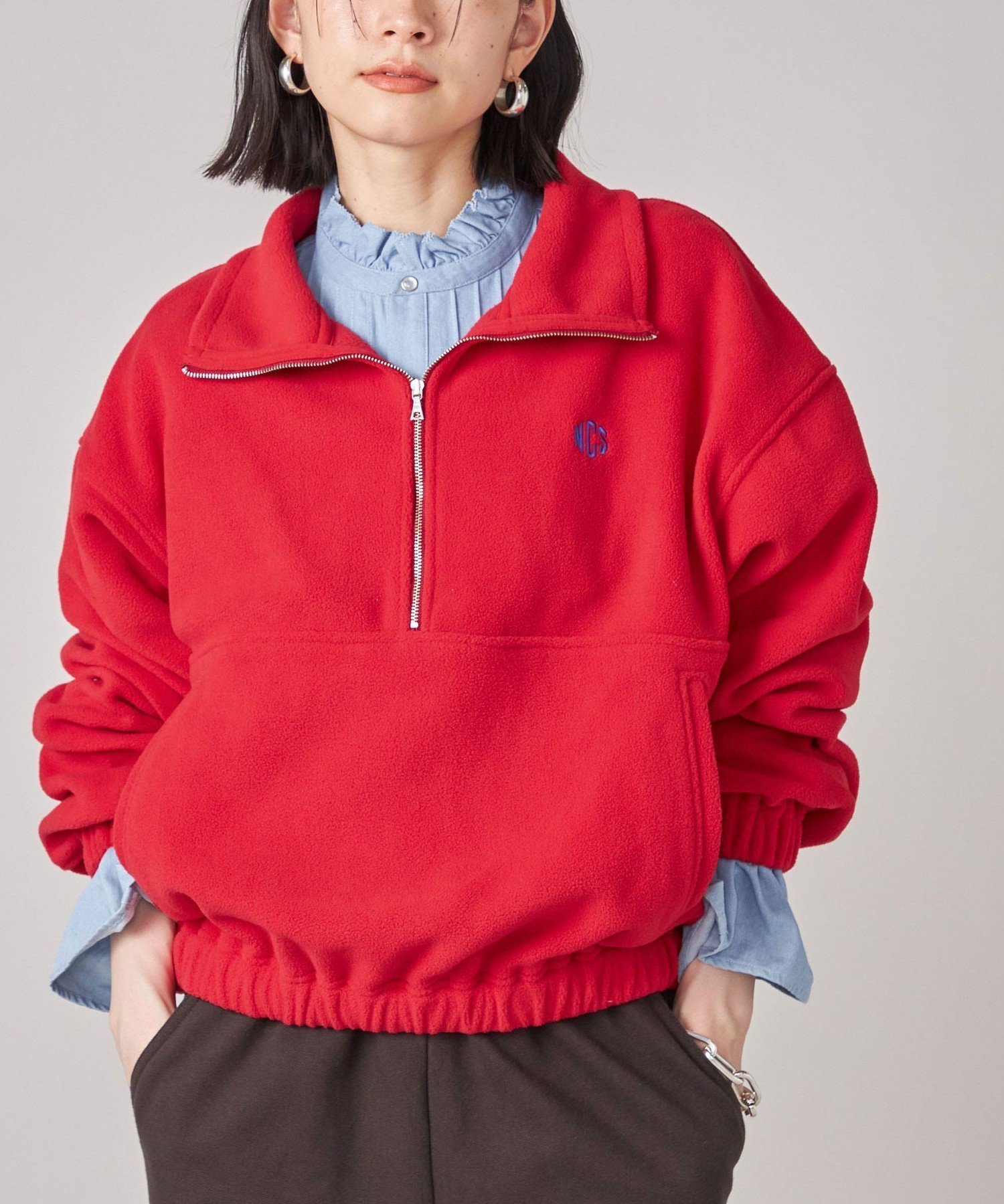 【シップス フォー ウィメン/SHIPS】のSHIPS NINE CASE 手洗い可能 フリース ハーフ ジップ プルオーバー インテリア・キッズ・メンズ・レディースファッション・服の通販 founy(ファニー) 　ファッション　Fashion　レディースファッション　Fashion for Women　トップス・カットソー　Cut & Sew Tops　カジュアルプルオーバー・ニットトップス　Pullovers & Knit Tops / Casual Pullovers　ショルダー　Shoulder, Shoulder Strap　ジップ　Zip, Zipper　スタンダード　Standard, Basic　スタンド　Stand Collar, Upright Stand　ドロップ　Drop Shoulder, Dropped Style　ハーフ　Half, Half-Length　今季　This Season, Current Season　A/W・秋冬　Autumn/Winter　レッド|ID: prp329100004818967 ipo3291000000035011872