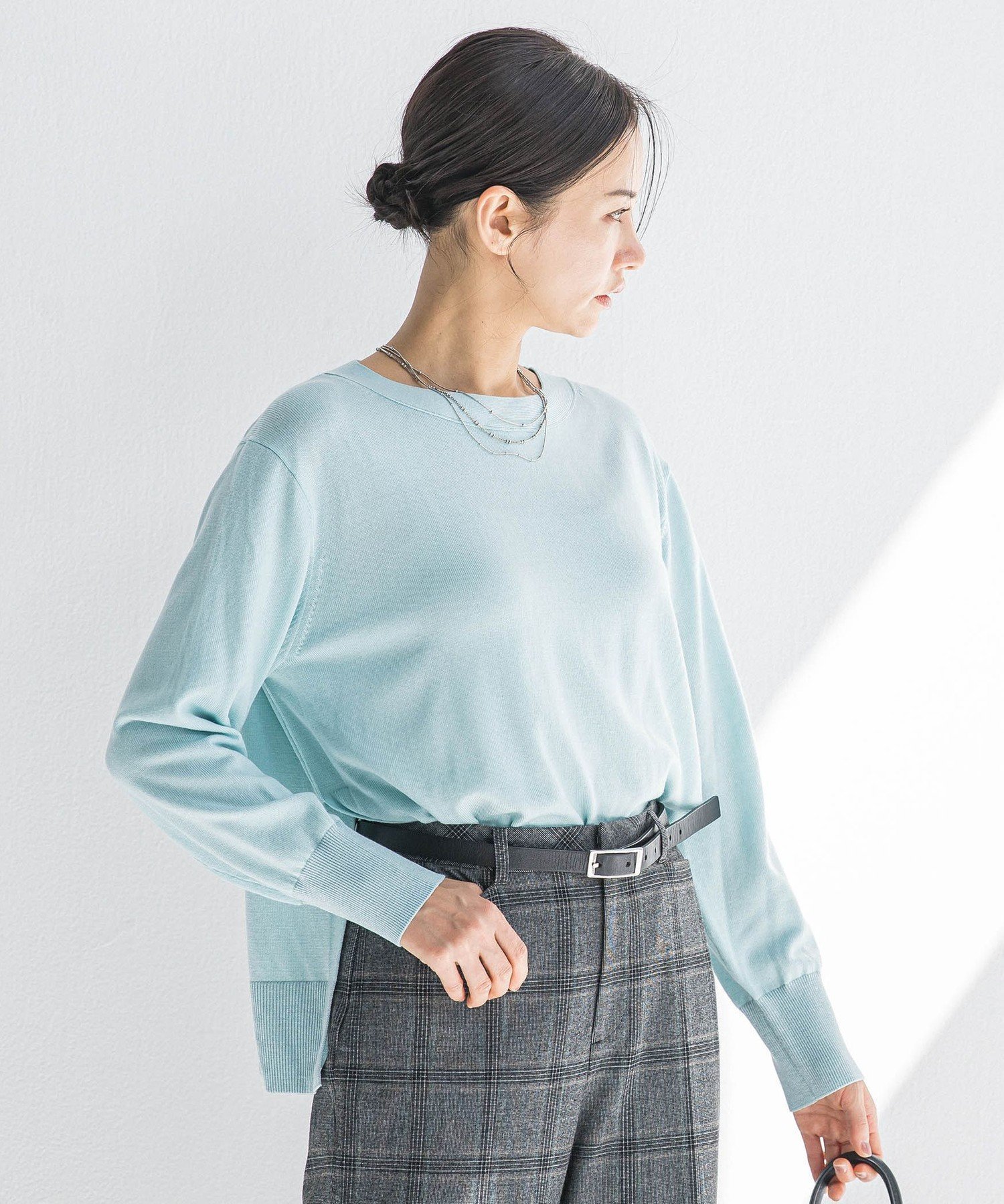 【ロートレ アモン/LAUTRE AMONT】のANGELINAリブスリーブニット≪WEB限定11号/洗える≫ インテリア・キッズ・メンズ・レディースファッション・服の通販 founy(ファニー) 　ファッション　Fashion　レディースファッション　Fashion for Women　トップス・カットソー　Cut & Sew Tops　ニット　Knit Tops & Sweaters　インナー　Innerwear　洗える　Machine Washable　秋　Autumn　シンプル　Simple, Minimal　ジャケット　Jacket, Outerwear　長袖　Long Sleeve, Full Sleeve　ボトム　Bottoms, Lower Wear　リラックス　Relax, Relaxed Fit　A/W・秋冬　Autumn/Winter　エレガント 上品　Elegant　ビジネス 仕事 通勤　Business / Work / Commuting　2025年　2025　2025-2026秋冬・A/W　Autumn/Winter 2025–26 AW25–26　グリーン|ID: prp329100004818969 ipo3291000000035011903