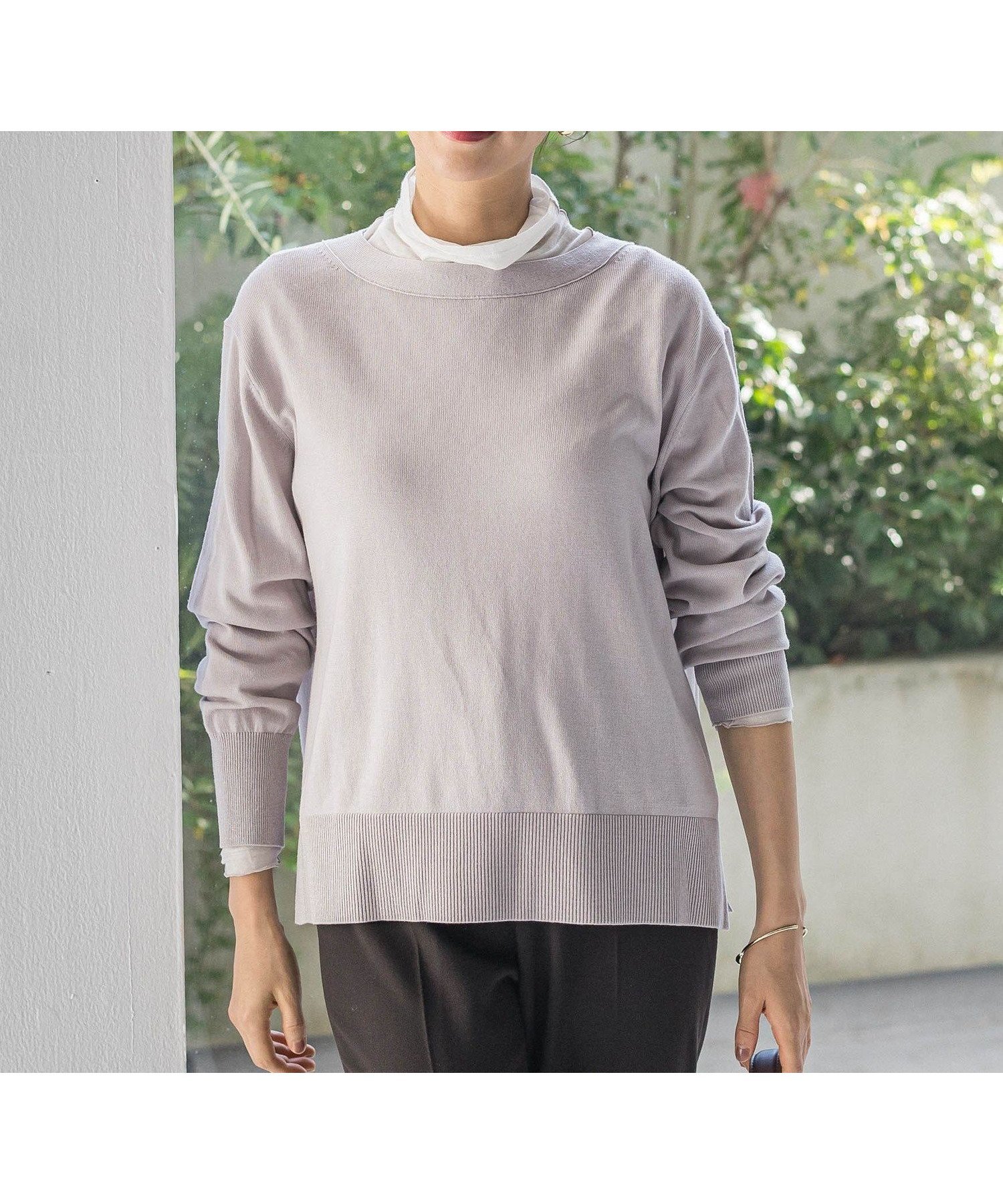 【ロートレ アモン/LAUTRE AMONT】のANGELINAリブスリーブニット≪WEB限定11号/洗える≫ インテリア・キッズ・メンズ・レディースファッション・服の通販 founy(ファニー) 　ファッション　Fashion　レディースファッション　Fashion for Women　トップス・カットソー　Cut & Sew Tops　ニット　Knit Tops & Sweaters　インナー　Innerwear　洗える　Machine Washable　秋　Autumn　シンプル　Simple, Minimal　ジャケット　Jacket, Outerwear　長袖　Long Sleeve, Full Sleeve　ボトム　Bottoms, Lower Wear　リラックス　Relax, Relaxed Fit　A/W・秋冬　Autumn/Winter　エレガント 上品　Elegant　ビジネス 仕事 通勤　Business / Work / Commuting　2025年　2025　2025-2026秋冬・A/W　Autumn/Winter 2025–26 AW25–26　ベージュ|ID: prp329100004818969 ipo3291000000035011904