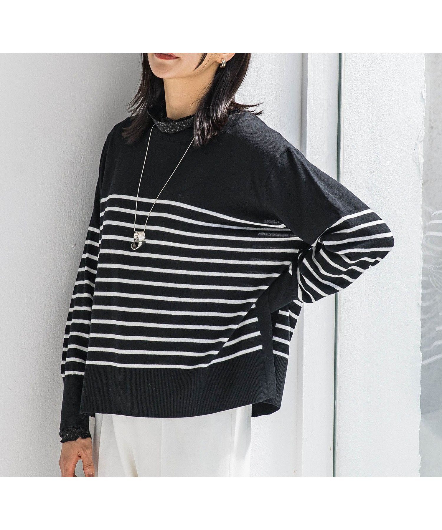 【ロートレ アモン/LAUTRE AMONT】のANGELINAリブスリーブニット≪WEB限定11号/洗える≫ インテリア・キッズ・メンズ・レディースファッション・服の通販 founy(ファニー) 　ファッション　Fashion　レディースファッション　Fashion for Women　トップス・カットソー　Cut & Sew Tops　ニット　Knit Tops & Sweaters　インナー　Innerwear　洗える　Machine Washable　秋　Autumn　シンプル　Simple, Minimal　ジャケット　Jacket, Outerwear　長袖　Long Sleeve, Full Sleeve　ボトム　Bottoms, Lower Wear　リラックス　Relax, Relaxed Fit　A/W・秋冬　Autumn/Winter　エレガント 上品　Elegant　ビジネス 仕事 通勤　Business / Work / Commuting　2025年　2025　2025-2026秋冬・A/W　Autumn/Winter 2025–26 AW25–26　ブラック系その他|ID: prp329100004818969 ipo3291000000035011906