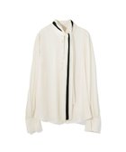 【ティーチ/TEECHI】のバイカラーリボンブラウス 人気、トレンドファッション・服の通販 founy(ファニー) ファッション Fashion レディースファッション Fashion for Women トップス・カットソー Cut & Sew Tops シャツ・ブラウス・オフィスカジュアル Elegant Blouses & Button-Ups インナー Innerwear エレガント 上品 Elegant カフス Cuff Design ギャザー Gathered, Ruffled ジャケット Jacket, Outerwear タンブラー Tumbler, Travel Mug デニム Denim, Jeans Material バランス Balance, Style Balance フロント Front, Front Design リボン Ribbon, Bow ヴィンテージ Vintage Style thumbnail WHITE|ID: prp329100004818972 ipo3291000000035011969