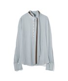 【ティーチ/TEECHI】のバイカラーリボンブラウス 人気、トレンドファッション・服の通販 founy(ファニー) ファッション Fashion レディースファッション Fashion for Women トップス・カットソー Cut & Sew Tops シャツ・ブラウス・オフィスカジュアル Elegant Blouses & Button-Ups インナー Innerwear エレガント 上品 Elegant カフス Cuff Design ギャザー Gathered, Ruffled ジャケット Jacket, Outerwear タンブラー Tumbler, Travel Mug デニム Denim, Jeans Material バランス Balance, Style Balance フロント Front, Front Design リボン Ribbon, Bow ヴィンテージ Vintage Style thumbnail BLUE|ID: prp329100004818972 ipo3291000000035011971