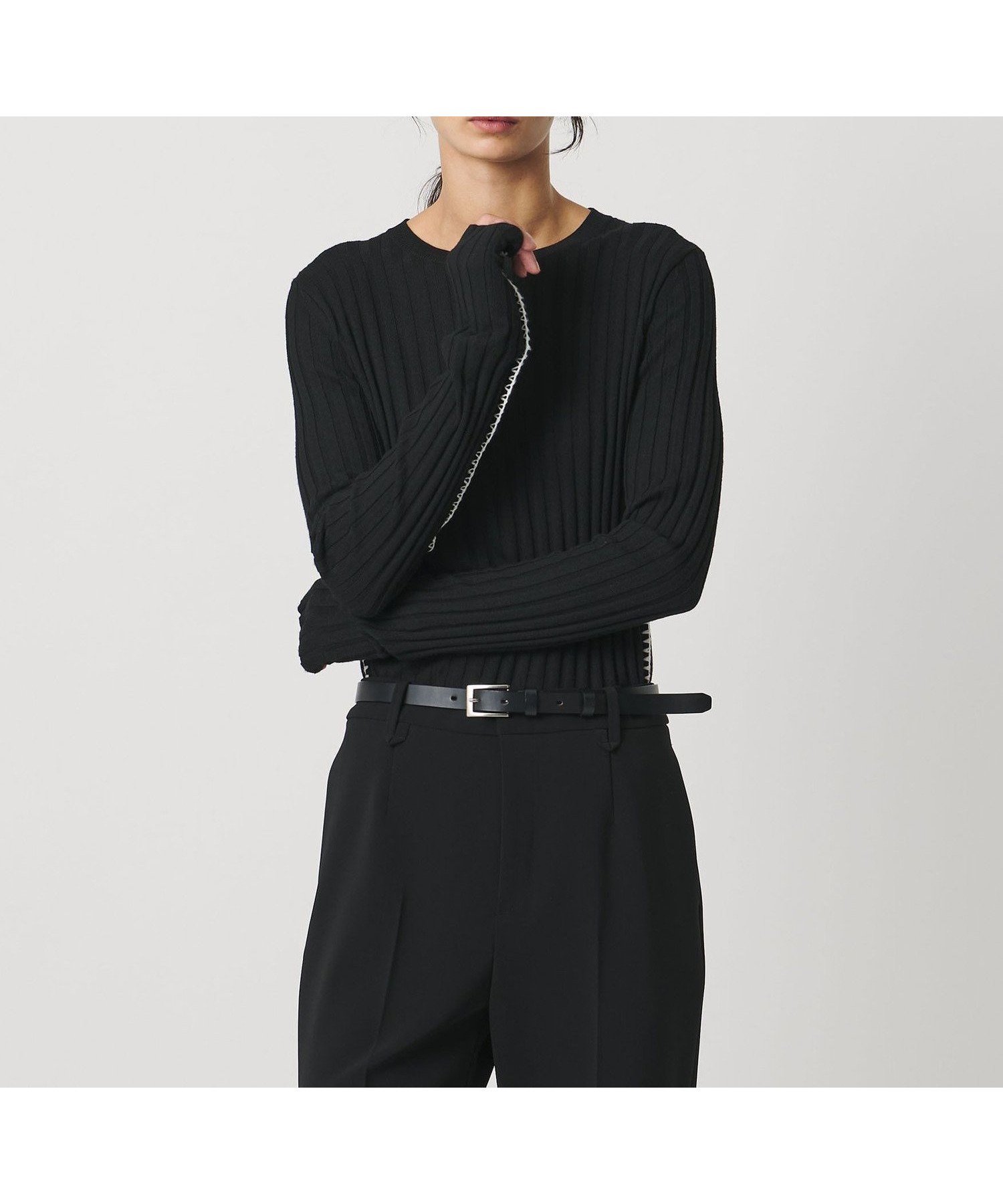 【ユナイテッドアローズ/UNITED ARROWS】のAEWEN MATOPH リブハンドステッチプルオーバーニット 人気、トレンドファッション・服の通販 founy(ファニー) 　ファッション　Fashion　レディースファッション　Fashion for Women　トップス・カットソー　Cut & Sew Tops　ニット　Knit Tops & Sweaters　カジュアルプルオーバー・ニットトップス　Pullovers & Knit Tops / Casual Pullovers　インナー　Innerwear　ジャケット　Jacket, Outerwear　スラックス　Slacks, Dress Pants　デニム　Denim, Jeans Material　定番　Standard, Basic Item　人気　Popular, Best Seller　フィット　Fit, Slim Fit　ベーシック　Basic, Essential　ワイドリブ　Wide Rib, Wide Ribbed Knit　 other-1|ID: prp329100004818976 ipo3291000000035012110