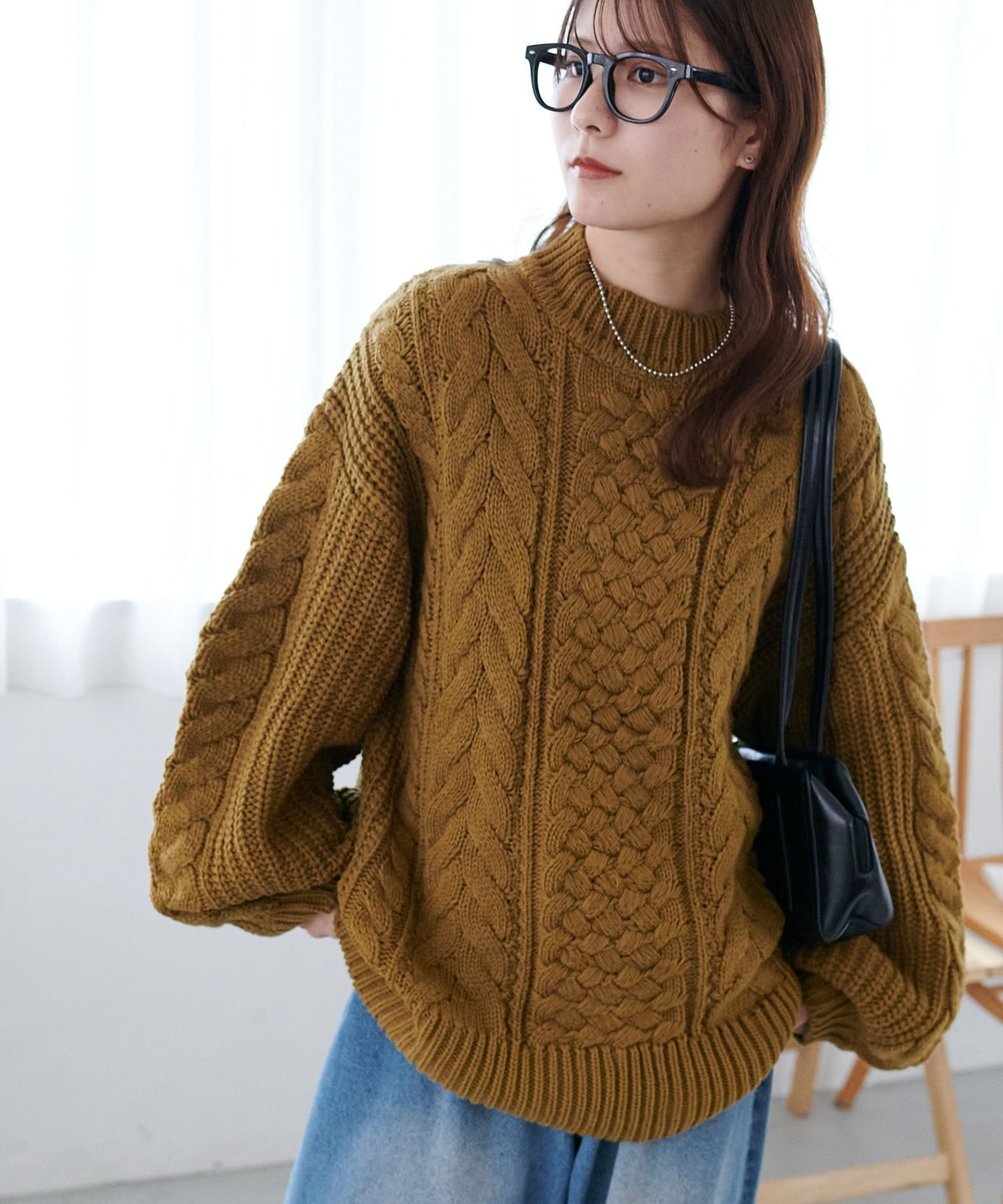 【ディスコート/Discoat】の【新色追加!/WEB限定】ケーブルルーズニット インテリア・キッズ・メンズ・レディースファッション・服の通販 founy(ファニー) 　ファッション　Fashion　レディースファッション　Fashion for Women　トップス・カットソー　Cut & Sew Tops　ニット　Knit Tops & Sweaters　おすすめ　Recommended / Our Picks　スラックス　Slacks, Dress Pants　デニム　Denim, Jeans Material　A/W・秋冬　Autumn/Winter　マスタード|ID: prp329100004818992 ipo3291000000035012273