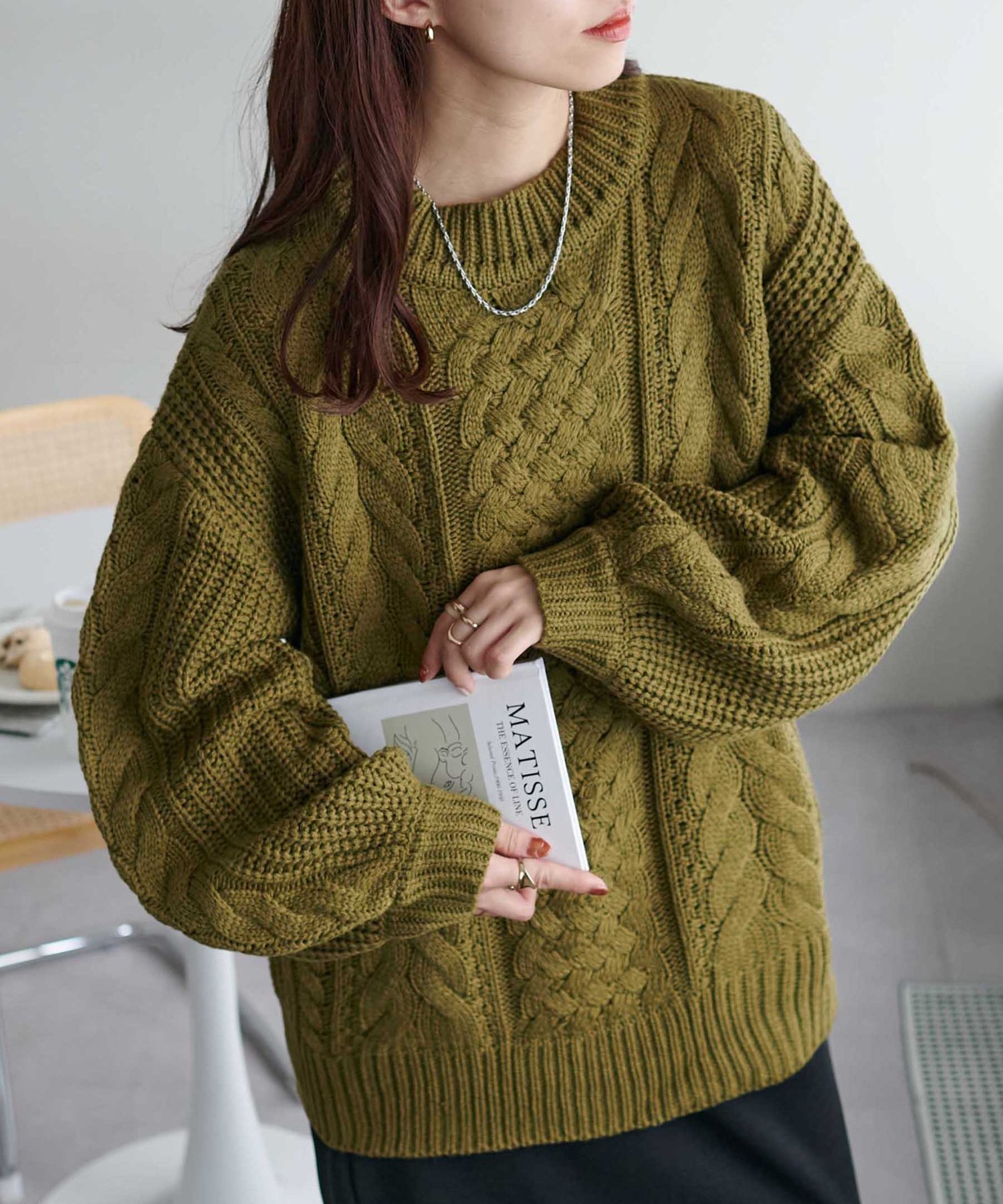 【ディスコート/Discoat】の【新色追加!/WEB限定】ケーブルルーズニット インテリア・キッズ・メンズ・レディースファッション・服の通販 founy(ファニー) 　ファッション　Fashion　レディースファッション　Fashion for Women　トップス・カットソー　Cut & Sew Tops　ニット　Knit Tops & Sweaters　おすすめ　Recommended / Our Picks　スラックス　Slacks, Dress Pants　デニム　Denim, Jeans Material　A/W・秋冬　Autumn/Winter　ピスタチオ|ID: prp329100004818992 ipo3291000000035012274