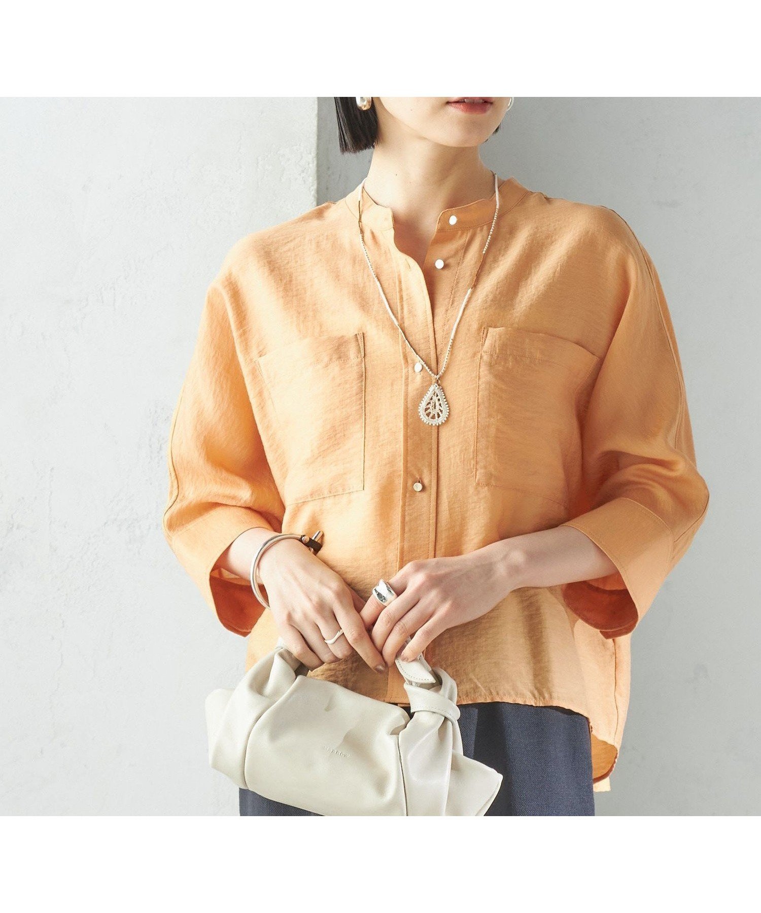 【シップス フォー ウィメン/SHIPS】の手洗い可能 シルク混 シアー 羽織 シャツ インテリア・キッズ・メンズ・レディースファッション・服の通販 founy(ファニー) 　ファッション　Fashion　レディースファッション　Fashion for Women　トップス・カットソー　Cut & Sew Tops　シャツ・ブラウス・オフィスカジュアル　Elegant Blouses & Button-Ups　オレンジ　Orange　ギャザー　Gathered, Ruffled　シアー　Sheer, See-Through　ショート　Short, Short Length　シルク　Silk, 100% Silk　バランス　Balance, Style Balance　ボトム　Bottoms, Lower Wear　ポケット　Pocket, Pocket Detail　羽織　Haori, Light Jacket　2025年　2025　2025春夏・S/S　Spring/Summer 2025 SS25　オレンジ系|ID: prp329100004818993 ipo3291000000035012300