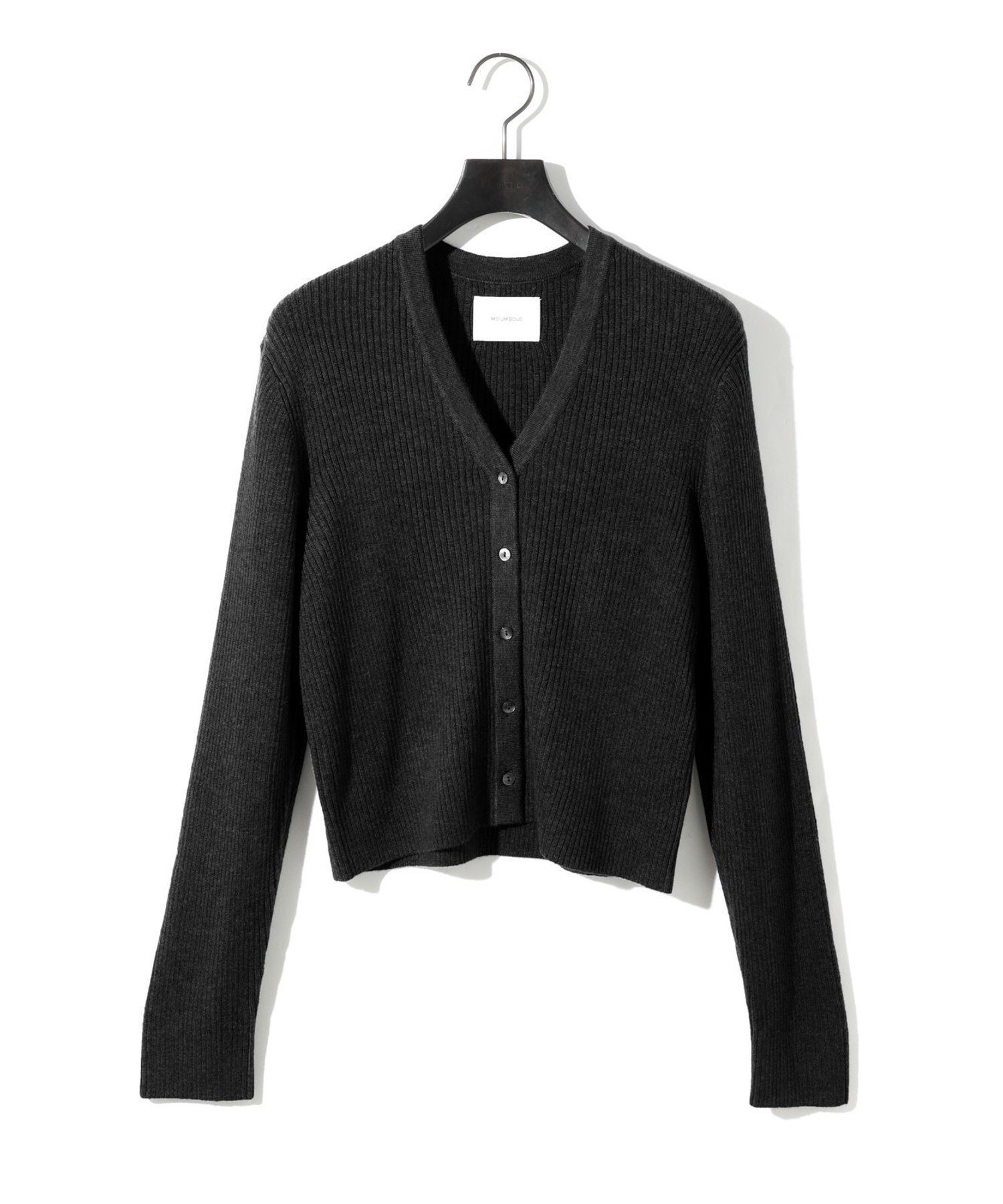 【マーコート/MARcourt】のMIDIUMISOLID for Ladies Vネックリブカーディガン インテリア・キッズ・メンズ・レディースファッション・服の通販 founy(ファニー) 　ファッション　Fashion　レディースファッション　Fashion for Women　トップス・カットソー　Cut & Sew Tops　カーディガン・羽織り　Layered Style Cardigans　Vネックトップス　V-Neck Tops / V-Cut Neckline Shirts　カーディガン　Cardigan, Knitwear　ショート　Short, Short Length　ベーシック　Basic, Essential　ポケット　Pocket, Pocket Detail　エレガント 上品　Elegant　長袖　Long Sleeve, Full Sleeve　ブラック|ID: prp329100004819002 ipo3291000000035012446