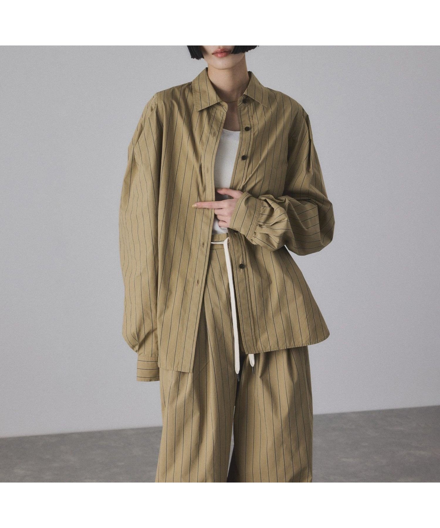 【アダム エ ロペ/ADAM ET ROPE'】のタックスリーブシャツ 人気、トレンドファッション・服の通販 founy(ファニー) 　ファッション　Fashion　レディースファッション　Fashion for Women　トップス・カットソー　Cut & Sew Tops　シャツ・ブラウス・オフィスカジュアル　Elegant Blouses & Button-Ups　シンプル　Simple, Minimal　ストライプ　Stripe, Striped Pattern　スラックス　Slacks, Dress Pants　セットアップ　Set-Up, Coordinated Outfit　デニム　Denim, Jeans Material　フロント　Front, Front Design　A/W・秋冬　Autumn/Winter　2026年　2026　 other-1|ID: prp329100004819009 ipo3291000000035012564