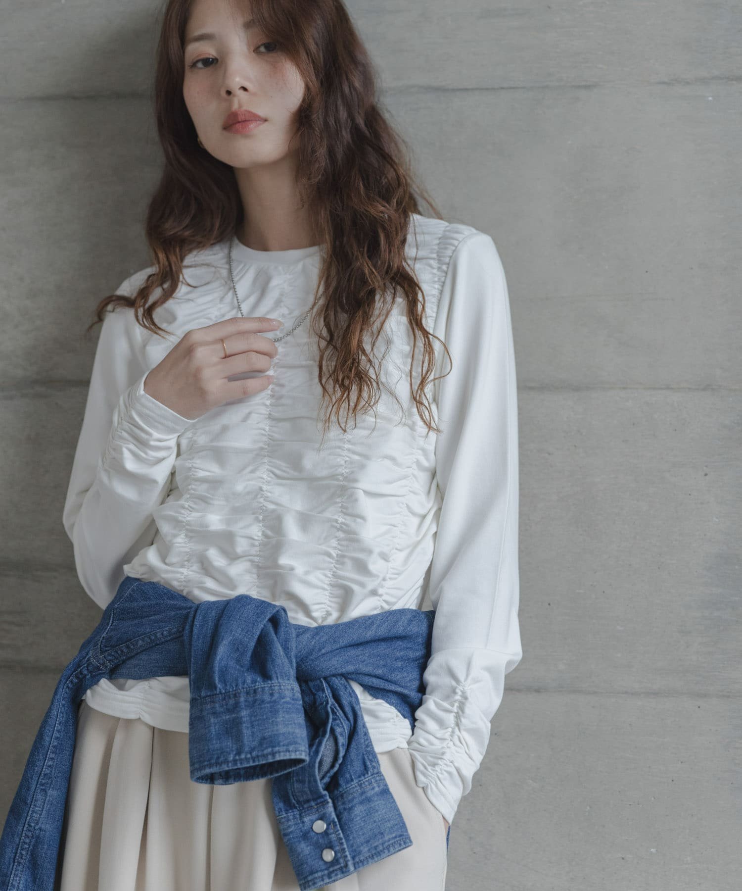 【サニーレーベル/Sonny Label / URBAN RESEARCH】のシャーリングデザインプルオーバー インテリア・キッズ・メンズ・レディースファッション・服の通販 founy(ファニー) 　ファッション　Fashion　レディースファッション　Fashion for Women　トップス・カットソー　Cut & Sew Tops　カジュアルプルオーバー・ニットトップス　Pullovers & Knit Tops / Casual Pullovers　2026年　2026　おすすめ　Recommended / Our Picks　インナー　Innerwear　コンパクト　Compact, Small Size　シャーリング　Shirring, Ruched　シンプル　Simple, Minimal　バランス　Balance, Style Balance　ワイド　Wide, Wide Fit　夏　Summer　S/S・春夏　SS, Spring/Summer, Warm Season　オフホワイト|ID: prp329100004819082 ipo3291000000035013085