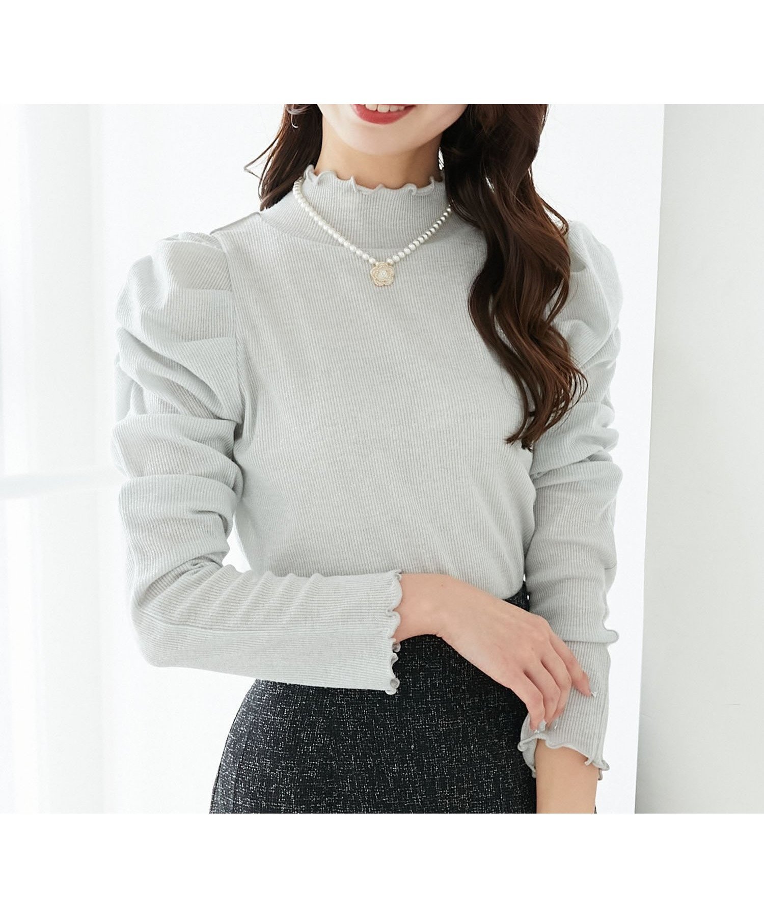 【マジェスティック レゴン/MAJESTIC LEGON】のLadyライクパワショルトップス 人気、トレンドファッション・服の通販 founy(ファニー) 　ファッション　Fashion　レディースファッション　Fashion for Women　トップス・カットソー　Cut & Sew Tops　インナー　Innerwear　カットソー　Cut and Sewn Top　カーディガン　Cardigan, Knitwear　ギャザー　Gathered, Ruffled　ダウン　Down, Puffer　ビスチェ　Bustier, Corset Top　フィット　Fit, Slim Fit　フェミニン　Feminine, Girly　フリル　Frill, Ruffle　再入荷　Restock / Back in Stock　 other-1|ID: prp329100004819087 ipo3291000000035013105