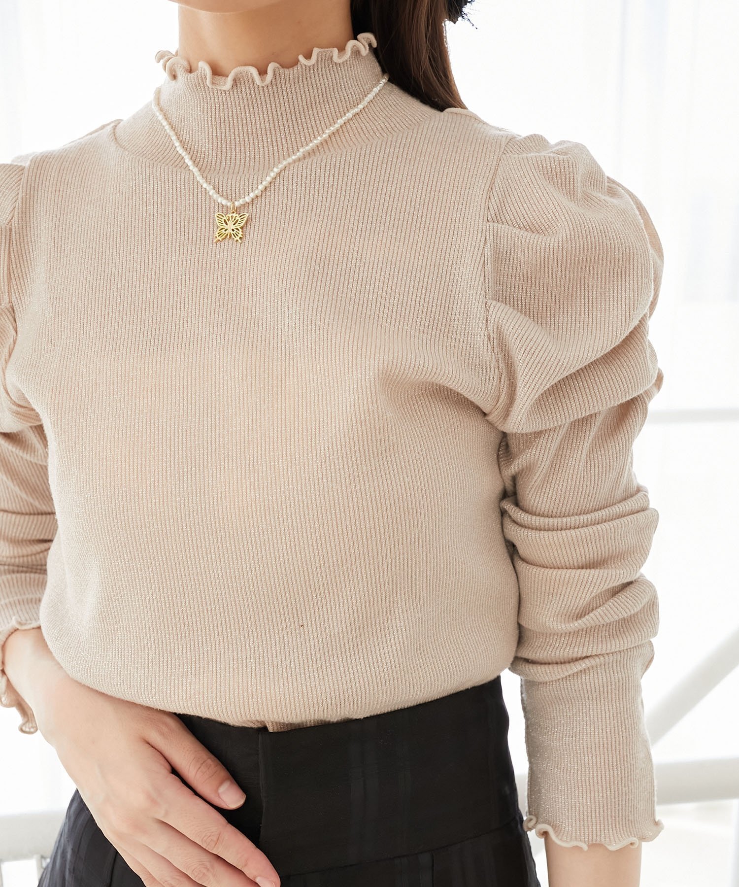 【マジェスティック レゴン/MAJESTIC LEGON】のLadyライクパワショルトップス インテリア・キッズ・メンズ・レディースファッション・服の通販 founy(ファニー) 　ファッション　Fashion　レディースファッション　Fashion for Women　トップス・カットソー　Cut & Sew Tops　インナー　Innerwear　カットソー　Cut and Sewn Top　カーディガン　Cardigan, Knitwear　ギャザー　Gathered, Ruffled　ダウン　Down, Puffer　ビスチェ　Bustier, Corset Top　フィット　Fit, Slim Fit　フェミニン　Feminine, Girly　フリル　Frill, Ruffle　再入荷　Restock / Back in Stock　ピンク|ID: prp329100004819087 ipo3291000000035013108