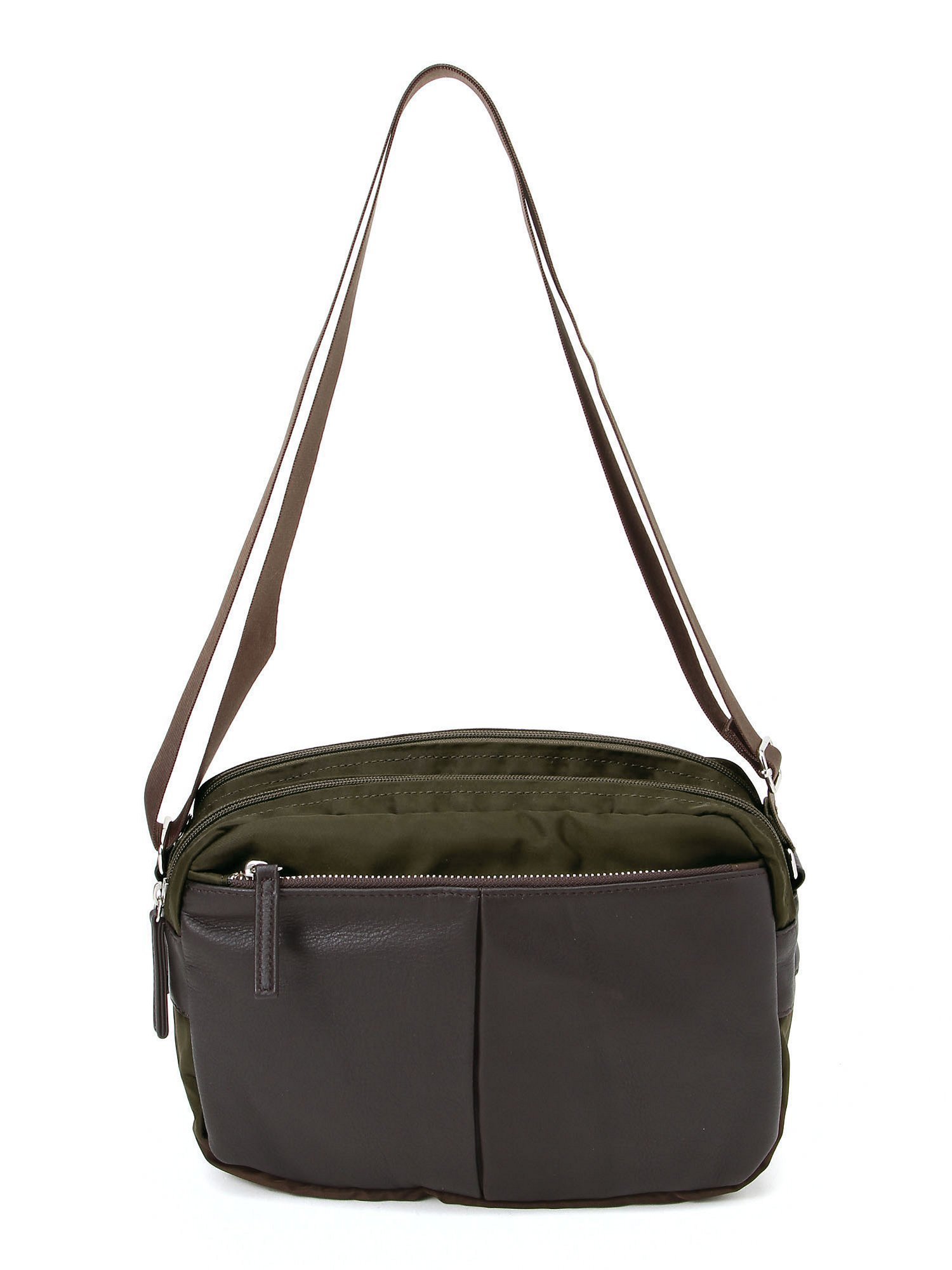 【その他のブランド/Other】のナイロン×牛革コンビシリーズ 横型ショルダーバッグ インテリア・キッズ・メンズ・レディースファッション・服の通販 founy(ファニー) 　ファッション　Fashion　レディースファッション　Fashion for Women　バッグ　Bags　コンビ　Combo, Combination Style　フロント　Front, Front Design　ベーシック　Basic, Essential　財布　Wallet, Purse　軽量　Lightweight, Ultra Light　チャ|ID: prp329100004819189 ipo3291000000035014610