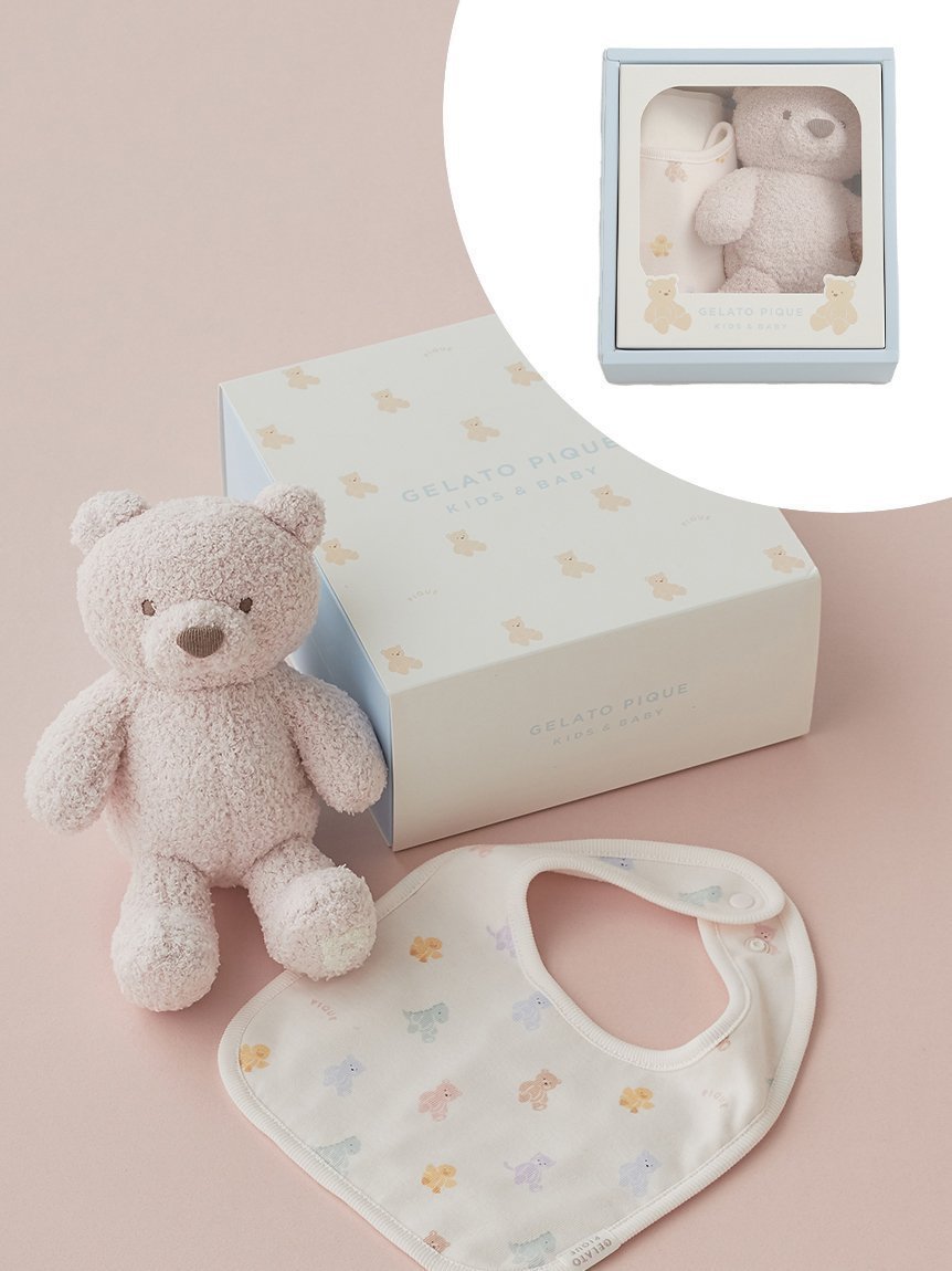 【ジェラート ピケ/gelato pique / KIDS】の【ラッピング済み】【BABY】ベアぬいぐるみ スタイ2点セット ギフトBOX インテリア・キッズ・メンズ・レディースファッション・服の通販 founy(ファニー) 　ファッション　Fashion　キッズファッション　Fashion for Kids　カラフル　Colorful Design　スマート　Smart, Elegant　人気　Popular, Best Seller　パウダー　Powder, Soft Tone　おすすめ　Recommended / Our Picks　ギフト プレゼント　Gift / Present　PNK[066]|ID: prp329100004819230 ipo3291000000035015045