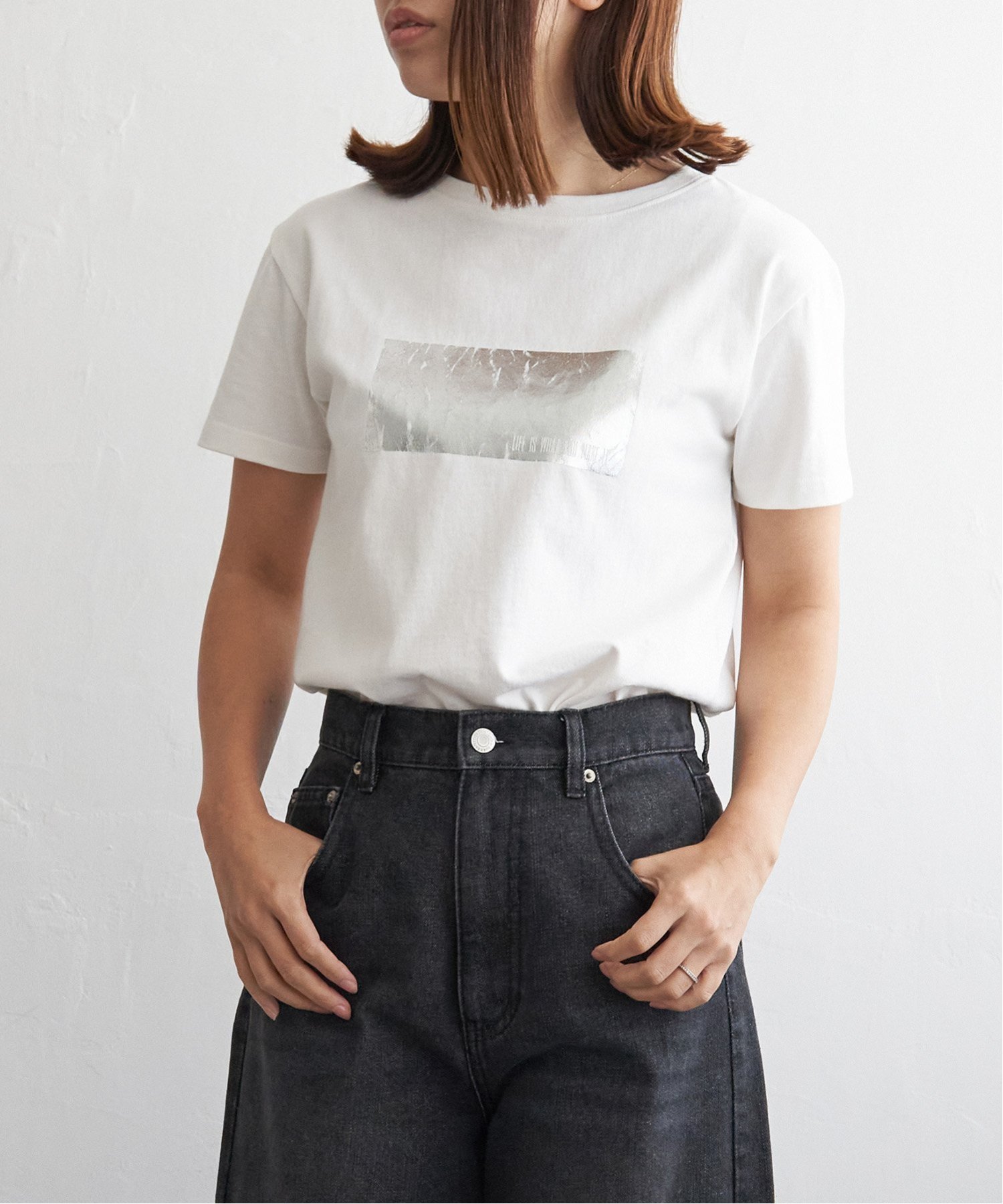 【ノッチ/notch】の箔プリントアソートコンパクトTシャツ インテリア・キッズ・メンズ・レディースファッション・服の通販 founy(ファニー) ファッション Fashion レディースファッション Fashion for Women トップス・カットソー Cut & Sew Tops シャツ・ブラウス・オフィスカジュアル Elegant Blouses & Button-Ups ロングTシャツ・Tシャツ Longline T-Shirts & Tees カーディガン Cardigan, Knitwear プリント Print, Printed Pattern メタリック Metallic, Shiny Finish ホワイト|ID: prp329100004819255 ipo3291000000035015266