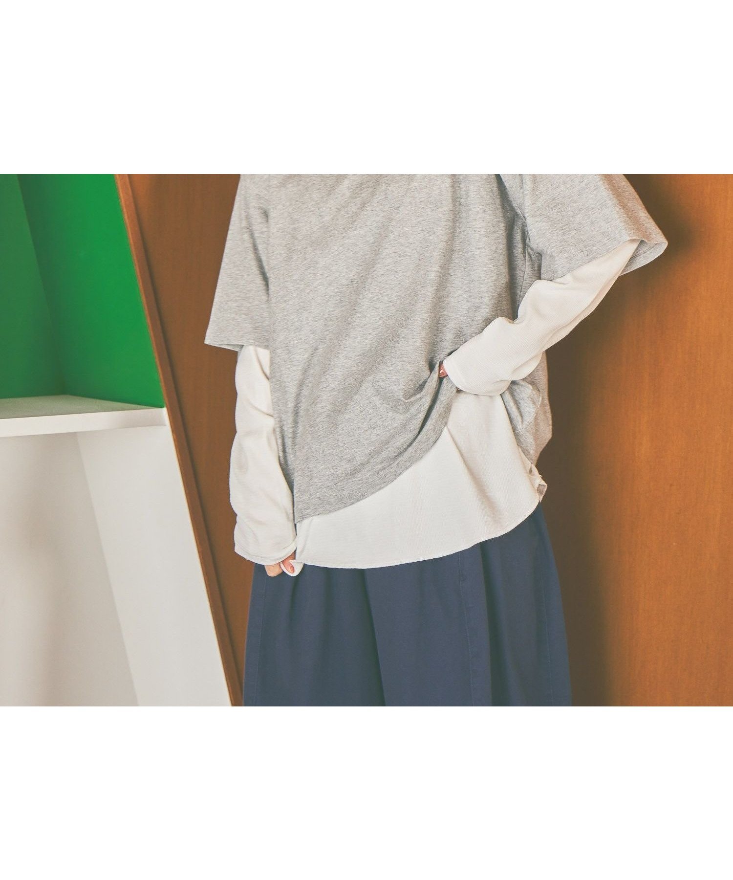 【スタディオ クリップ/studio CLIP】の《days》レイヤードセットプルオーバー インテリア・キッズ・メンズ・レディースファッション・服の通販 founy(ファニー) 　ファッション　Fashion　レディースファッション　Fashion for Women　トップス・カットソー　Cut & Sew Tops　カジュアルプルオーバー・ニットトップス　Pullovers & Knit Tops / Casual Pullovers　おすすめ　Recommended / Our Picks　インナー　Innerwear　スリーブ　Sleeve, Long Sleeve / Short Sleeve　ハーフ　Half, Half-Length　ロング　Long, Long-Length　ワイド　Wide, Wide Fit　ワッフル　Waffle, Waffle Knit　グレーTOP12|ID: prp329100004819345 ipo3291000000035016033