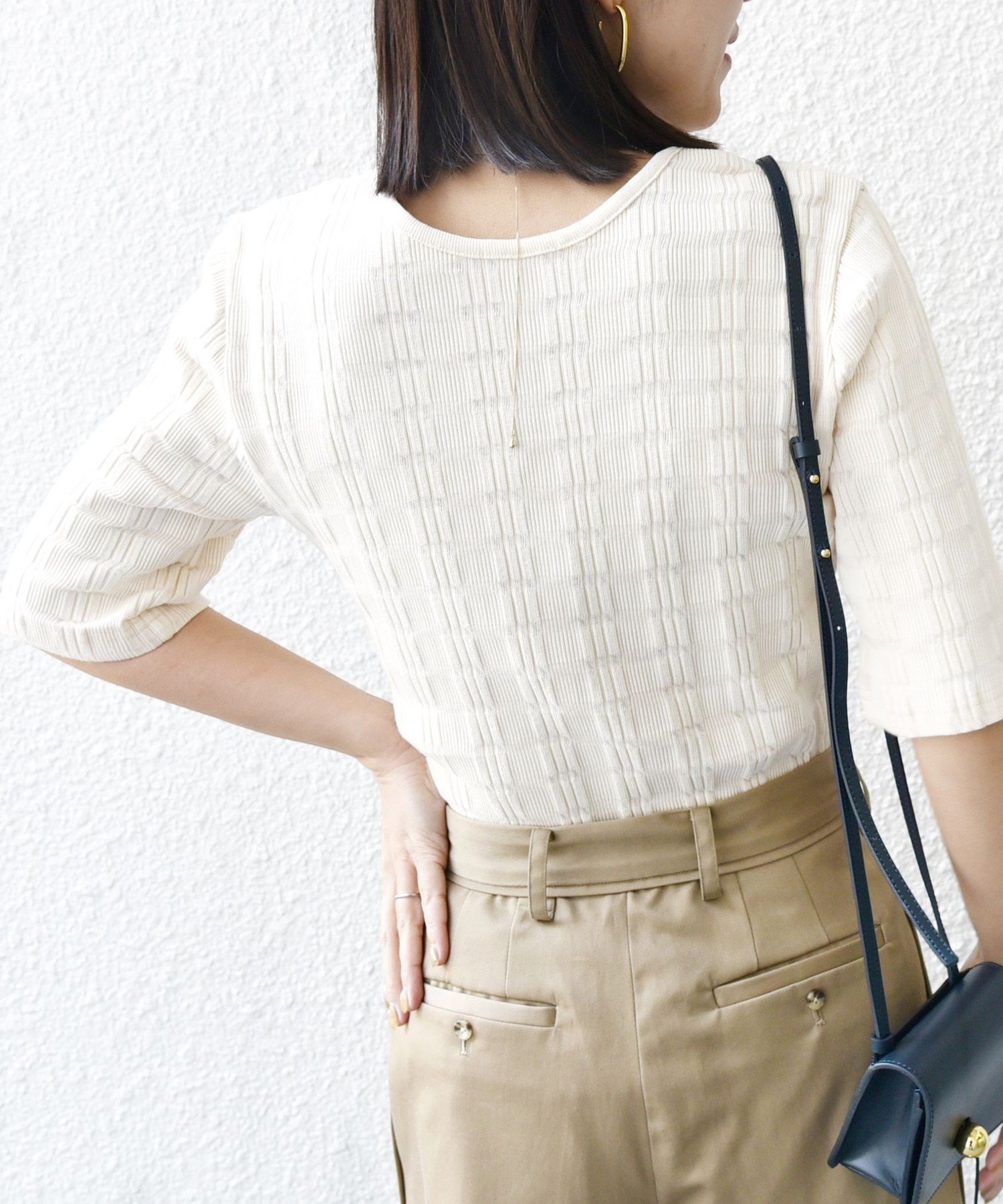 【シップス フォー ウィメン/SHIPS】の【WEB限定】 洗濯機可能 ランダム テレコ 5分袖 プルオーバー インテリア・キッズ・メンズ・レディースファッション・服の通販 founy(ファニー) 　ファッション　Fashion　レディースファッション　Fashion for Women　トップス・カットソー　Cut & Sew Tops　カジュアルプルオーバー・ニットトップス　Pullovers & Knit Tops / Casual Pullovers　2024年　2024　2024春夏・S/S　Spring/Summer 2024 SS24　シェイプ　Shape, Slim Fit　シャドー　Shadow, Subtle Pattern　テレコ　Ribbed, Rib Stitch　ボーダー　Border, Stripe　ランダム　Random, Irregular　オフホワイト|ID: prp329100004819352 ipo3291000000035016140