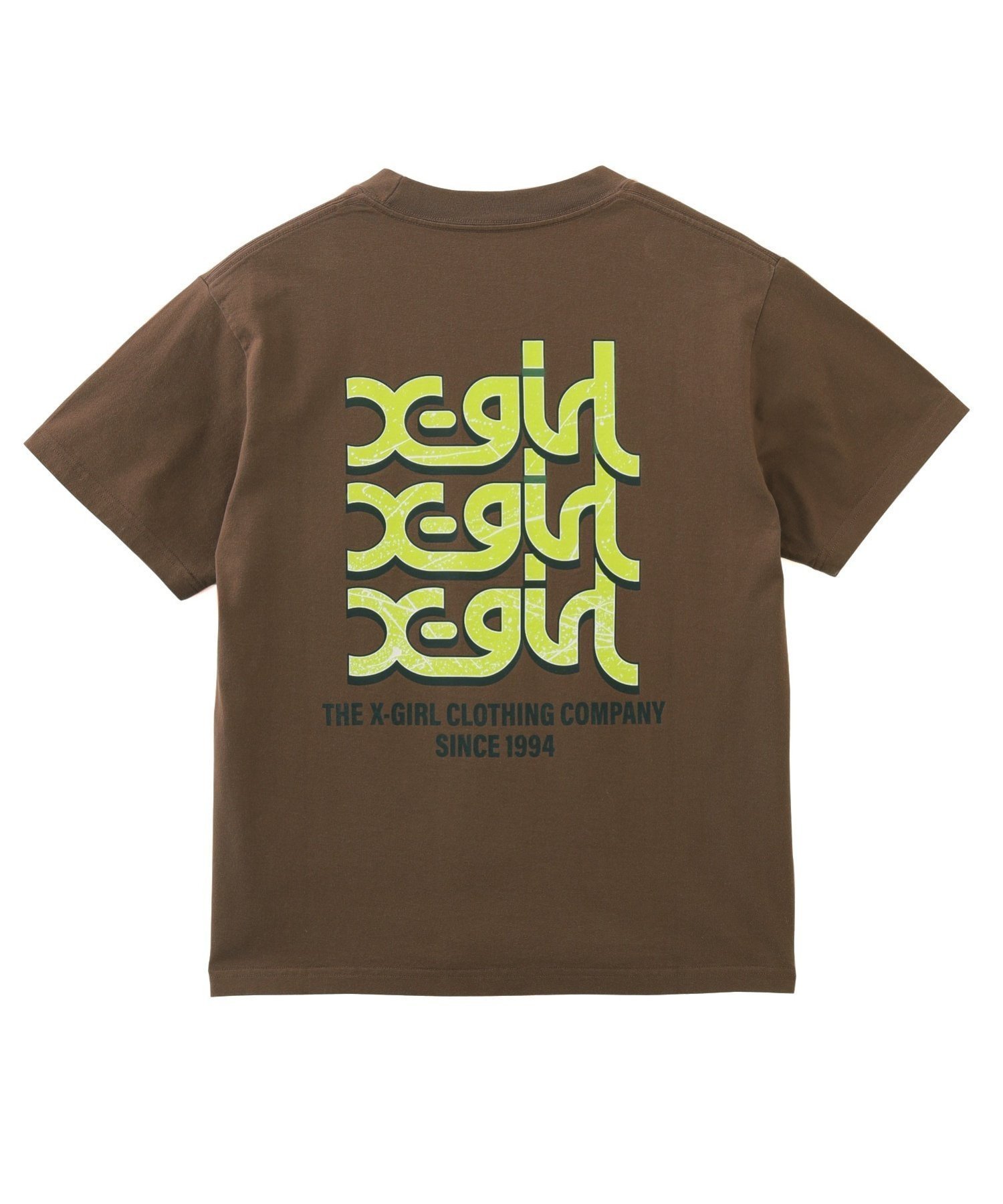 【エックスガール/X-girl】のDRIPPING PAINT LOGO S/S TEE 【X-girl】 インテリア・キッズ・メンズ・レディースファッション・服の通販 founy(ファニー) 　ファッション　Fashion　レディースファッション　Fashion for Women　グラフィック　Graphic, Graphic Design　今季　This Season, Current Season　デニム　Denim, Jeans Material　定番　Standard, Basic Item　プリント　Print, Printed Pattern　ベーシック　Basic, Essential　半袖　Short Sleeve, Half Sleeve　ラバー　Rubber, Rubber Sole　ロング　Long, Long-Length　S/S・春夏　SS, Spring/Summer, Warm Season　おすすめ　Recommended / Our Picks　夏　Summer　BROWN|ID: prp329100004819355 ipo3291000000035016178