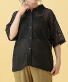 【レプシィム ローリーズファーム/LEPSIM LOWRYS FARM】の【産前・産後対応】マタニティ/襟付きメッシュカーディガン ブラック09|ID: prp329100004819435 ipo3291000000035166513