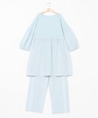 【キッドブルー/KID BLUE】のストライプギンガム 8分袖パジャマ サックス|ID: prp329100004819459 ipo3291000000035017231