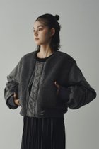 【リミュウ/Limue】のボアコンビ中綿ブルゾン チャコールグレー|ID: prp329100004819474 ipo3291000000035017368