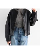 【ヴァン/Vin】のバルーンヘムフェイクレザージャケット 人気、トレンドファッション・服の通販 founy(ファニー) ファッション Fashion レディースファッション Fashion for Women アウター Coat / Outerwear Collection レディースジャケット・軽アウター Jackets なめらか Smooth, Silky Texture デニム Denim, Jeans Material バルーン Balloon, Balloon Silhouette フェイクレザー Faux Leather, PU Leather ボトム Bottoms, Lower Wear ワイド Wide, Wide Fit thumbnail ブラック|ID: prp329100004819484 ipo3291000000035017467