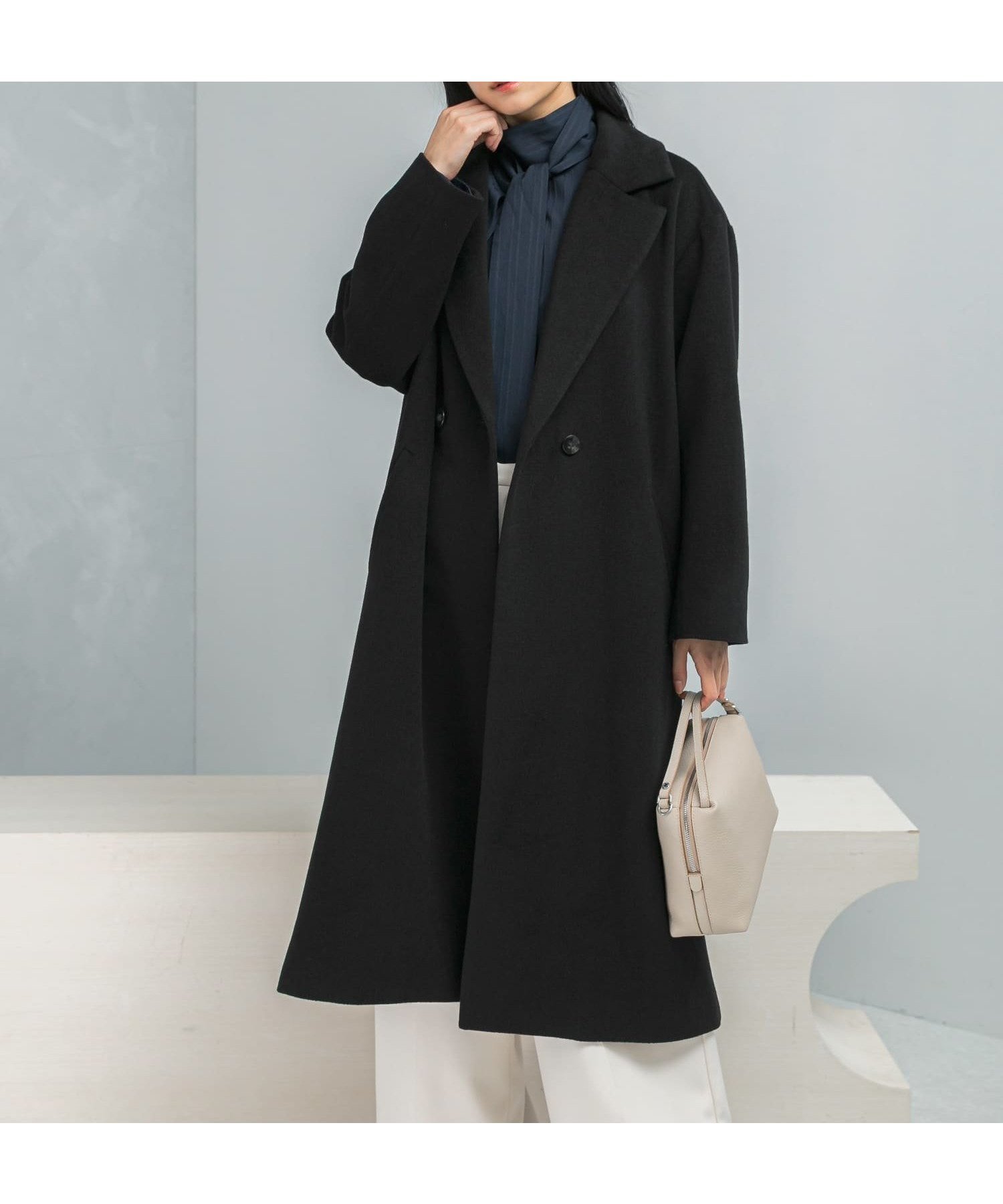 【アーバンリサーチ ロッソ/URBAN RESEARCH ROSSO】のカシミヤビーバーチェスターコート インテリア・キッズ・メンズ・レディースファッション・服の通販 founy(ファニー) 　ファッション　Fashion　レディースファッション　Fashion for Women　アウター　Coat / Outerwear Collection　コート・ロングコート・ピーコート　Long Coats, Peacoats & More　チェスターコート・ロング丈アウター　Chester Coats / Chesterfield Long Coats　2025年　2025　2025-2026秋冬・A/W　Autumn/Winter 2025–26 AW25–26　冬　Winter / This Winter　キュプラ　Cupro, Eco Fabric　チェスターコート　Chester Coat, Long Coat　トレンド　Trend, Trending Now　ドッキング　Docking, Mixed Material　バランス　Balance, Style Balance　フロント　Front, Front Design　ベーシック　Basic, Essential　A/W・秋冬　Autumn/Winter　ブラック|ID: prp329100004819489 ipo3291000000035017540