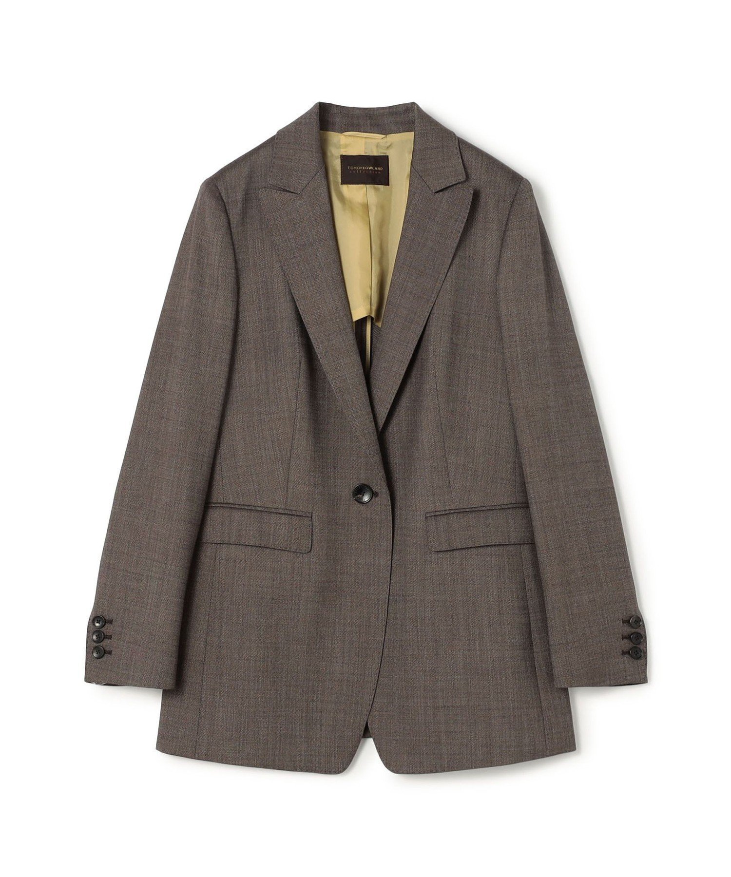 【トゥモローランド/TOMORROWLAND】のウーステッドカルゼ 1Bテーラードジャケット インテリア・キッズ・メンズ・レディースファッション・服の通販 founy(ファニー) ファッション Fashion レディースファッション Fashion for Women アウター Coat / Outerwear Collection レディースジャケット・軽アウター Jackets テーラードジャケット / 通勤・きれいめスタイル Tailored Jackets & Blazers シェイプ Shape, Slim Fit ジャケット Jacket, Outerwear ストレッチ Stretch, Stretchy Fabric スリム Slim, Slim Fit セットアップ Set-Up, Coordinated Outfit フロント Front, Front Design マニッシュ Mannish, Boyish メランジ Melange, Mixed Yarn 48 ブラウン|ID: prp329100004819590 ipo3291000000035018663