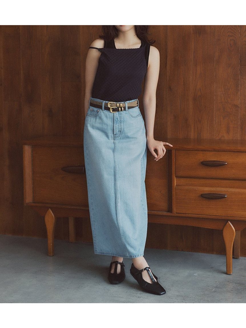 【ミラオーウェン/Mila Owen】の後ベンツストレートマキシデニムスカート インテリア・キッズ・メンズ・レディースファッション・服の通販 founy(ファニー) 　雑誌掲載アイテム　Magazine Picks & Fashion Features　ファッション雑誌　Fashion Magazines　ストーリィ　STORY　ファッション　Fashion　レディースファッション　Fashion for Women　スカート　Skirts　デニムスカート・カジュアルスカート　Denim Skirts　ヴィンテージ　Vintage Style　クール　Cool, Chic　今季　This Season, Current Season　スタイリッシュ　Stylish, Fashionable　雑誌　Magazine, Fashion Magazine　デニム　Denim, Jeans Material　トレンド　Trend, Trending Now　8月号　August Issue, Aug. Edition　バランス　Balance, Style Balance　リアル　Real, Realistic　日本製　Made In Japan　夏　Summer　LBLU[081]|ID: prp329100004819600 ipo3291000000035018756