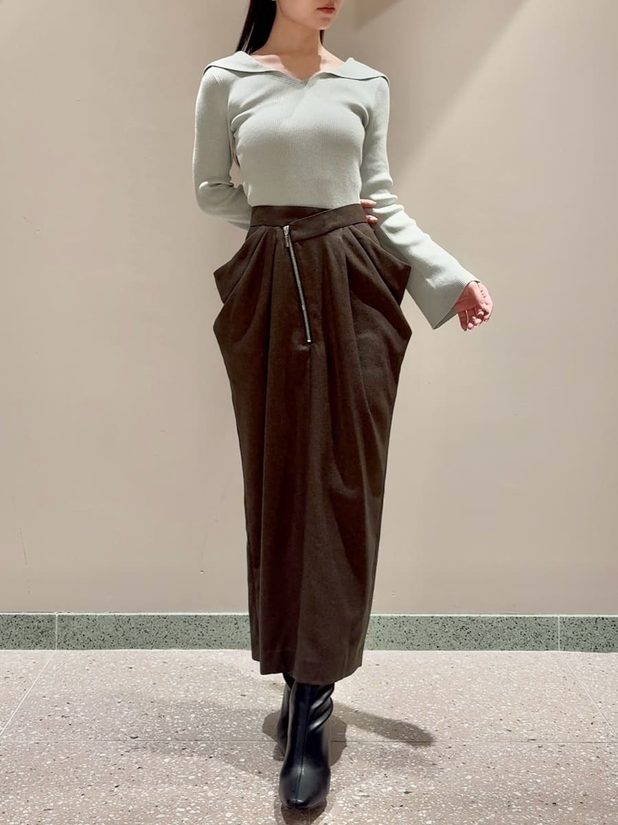 【スナイデル/SNIDEL】のアシメジップドレープスカート インテリア・キッズ・メンズ・レディースファッション・服の通販 founy(ファニー) 　ファッション　Fashion　レディースファッション　Fashion for Women　スカート　Skirts　ウェーブ　Wavy Pattern　オケージョン　Occasion Wear　ジップ　Zip, Zipper　ストライプ　Stripe, Striped Pattern　ストレート　Straight, Straight Cut　スマート　Smart, Elegant　スリット　Slit, Slit Detail　ツイル　Twist, Twisted Detail　トレンド　Trend, Trending Now　フィット　Fit, Slim Fit　フロント　Front, Front Design　ポケット　Pocket, Pocket Detail　おすすめ　Recommended / Our Picks　BRW[058]|ID: prp329100004819611 ipo3291000000035019015