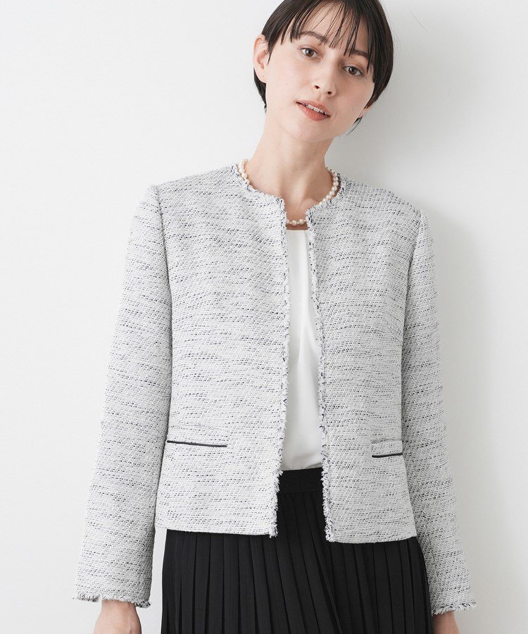 【デッサン/Dessin】の【入卒/セレモニー】ツイードクルーネックジャケット 人気、トレンドファッション・服の通販 founy(ファニー) 　ファッション　Fashion　レディースファッション　Fashion for Women　アウター　Coat / Outerwear Collection　レディースジャケット・軽アウター　Jackets　コンパクト　Compact, Small Size　スマート　Smart, Elegant　セレモニー　Ceremony　ツイード／ツィード　Choker, Choker Necklace　ツイード　Twill, Twill Weave　フリンジ　Fringe, Tassel　プリーツ　Pleats, Pleated　ポケット　Pocket, Pocket Detail　エレガント 上品　Elegant　定番　Standard, Basic Item　 other-1|ID: prp329100004819617 ipo3291000000035019133