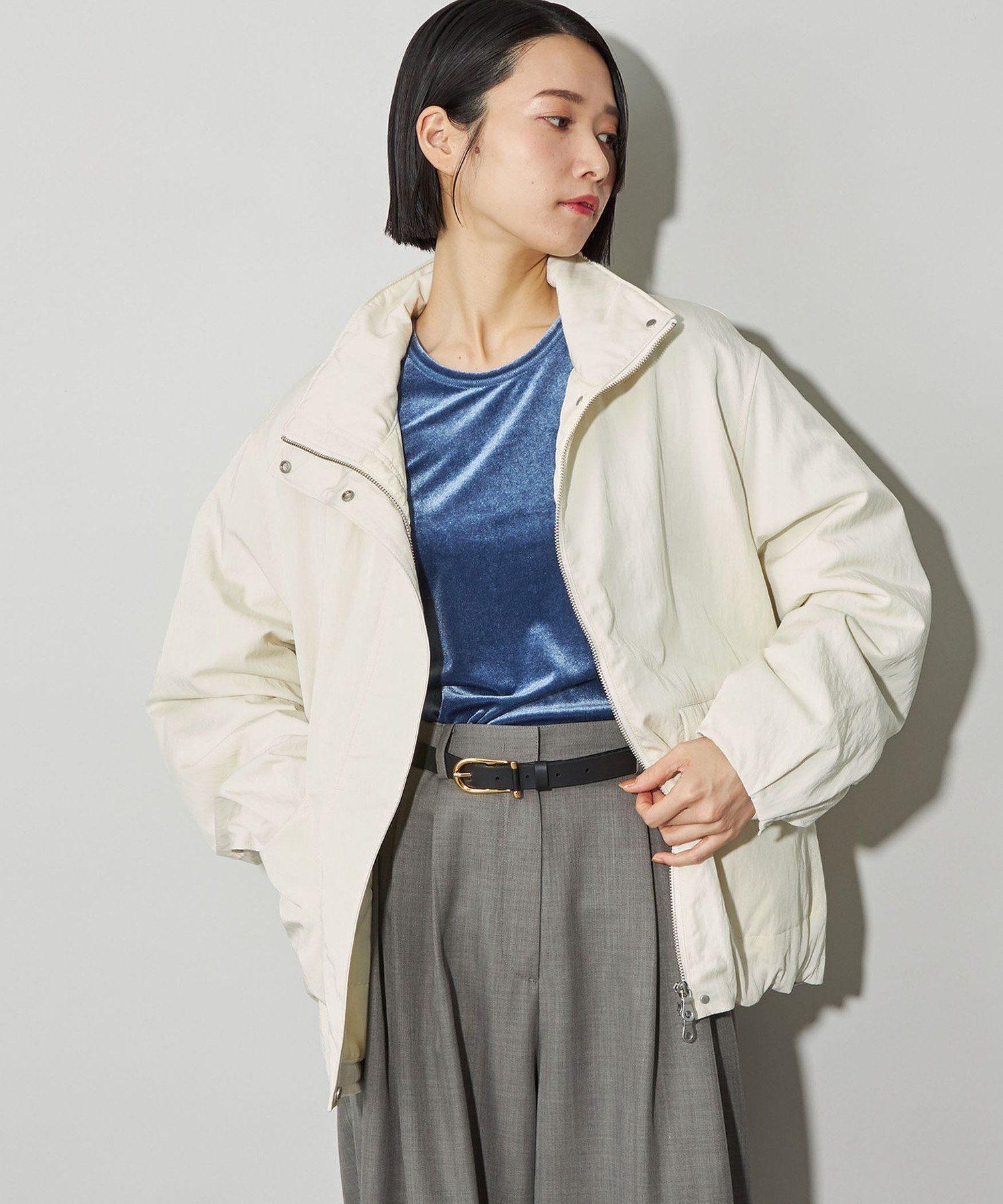 【ユナイテッドアローズ/UNITED ARROWS】のCITEN スタンドカラーバルーンブルゾン インテリア・キッズ・メンズ・レディースファッション・服の通販 founy(ファニー) 　ファッション　Fashion　レディースファッション　Fashion for Women　アウター　Coat / Outerwear Collection　ブルゾンジャケット・スポーティアウター　Blouson Jackets　キルト　Quilt, Quilted Fabric　シンプル　Simple, Minimal　スタンド　Stand Collar, Upright Stand　ツイル　Twist, Twisted Detail　人気　Popular, Best Seller　フィット　Fit, Slim Fit　ボトム　Bottoms, Lower Wear　ミドル　Middle Length, Mid Height　A/W・秋冬　Autumn/Winter　アウトレット　Outlet / Clearance　おすすめ　Recommended / Our Picks　OFF WHITE|ID: prp329100004819629 ipo3291000000035019272