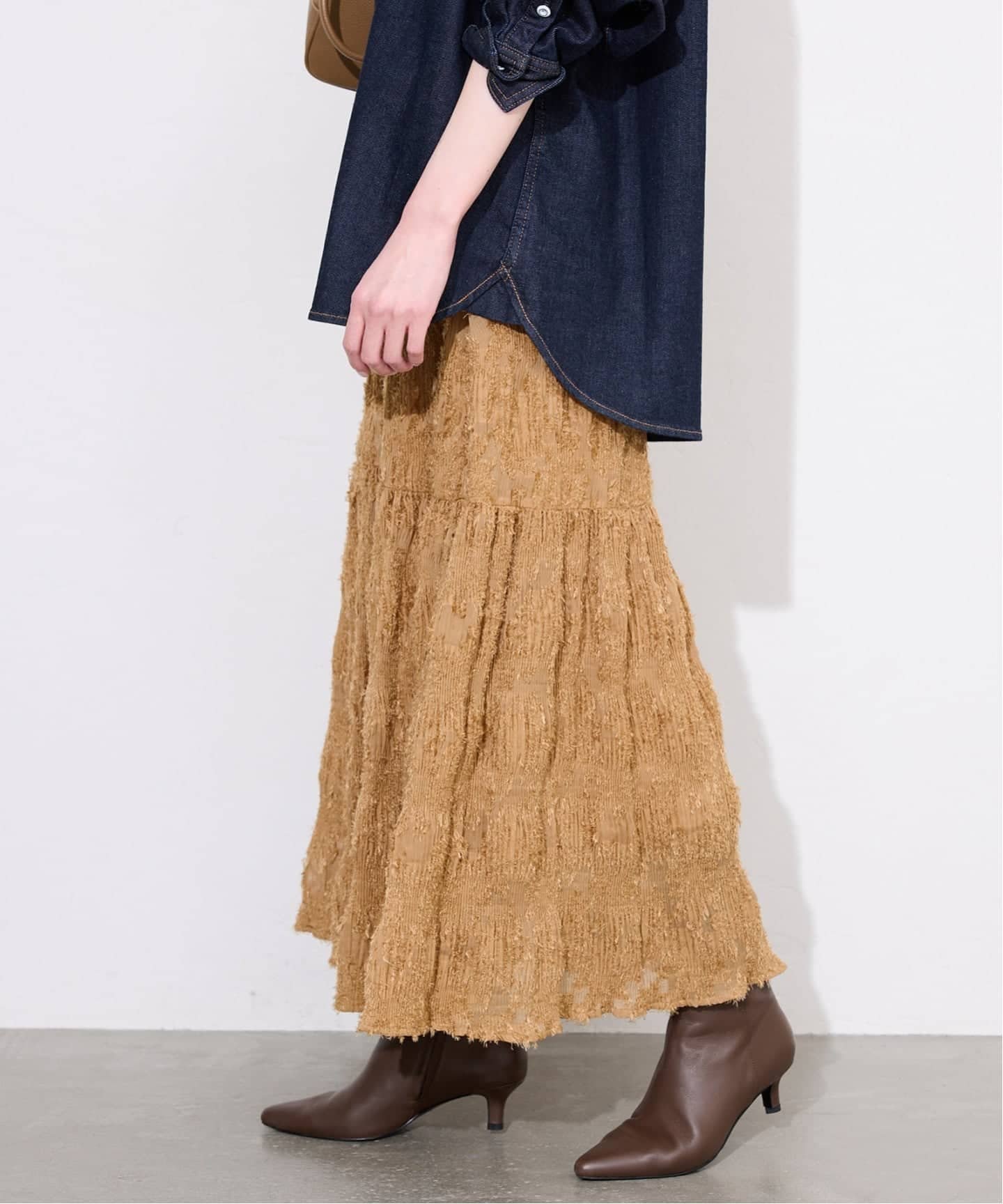 【スローブ イエナ/SLOBE IENA】のマジョリカジャガードフレアスカート インテリア・キッズ・メンズ・レディースファッション・服の通販 founy(ファニー) ファッション Fashion レディースファッション Fashion for Women スカート Skirts Aライン・フレアスカート A-Line & Flared Skirts 2025年 2025 2025-2026秋冬・A/W Autumn/Winter 2025–26 AW25–26 スウェット / スエット Sweatshirt, Sweatwear フレア Flare, Flared 冬 Winter / This Winter キャメル|ID: prp329100004819630 ipo3291000000035019282