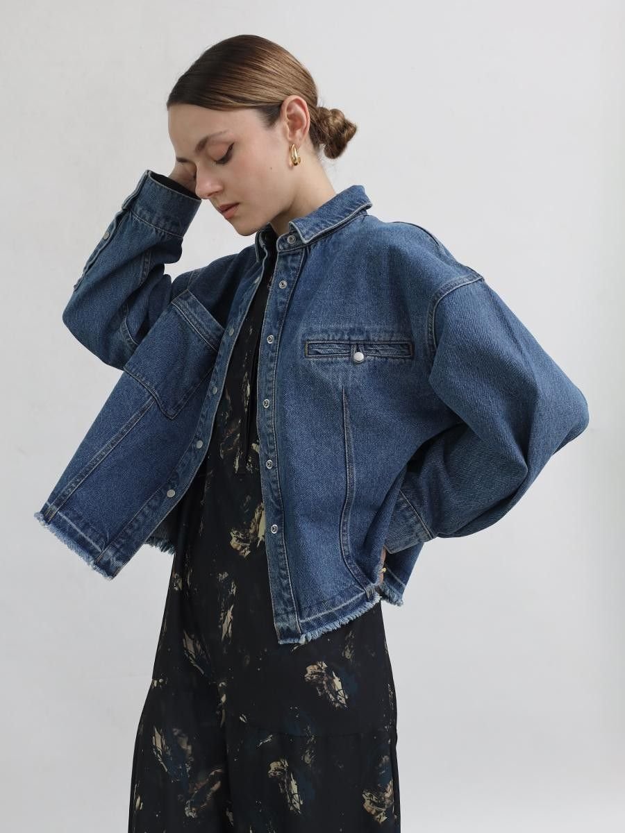 【ラシュッド/LASUD】のカットオフデニムジャケット インテリア・キッズ・メンズ・レディースファッション・服の通販 founy(ファニー) ファッション Fashion レディースファッション Fashion for Women アウター Coat / Outerwear Collection レディースジャケット・軽アウター Jackets デニムジャケット / カジュアルアウター Denim Jackets アシンメトリー Asymmetrical Style エアリー Airy Texture ジャケット Jacket, Outerwear デニム Denim, Jeans Material ビンテージ Vintage, Retro Style ロング Long, Long-Length エレガント 上品 Elegant ブルー|ID: prp329100004819645 ipo3291000000035019479