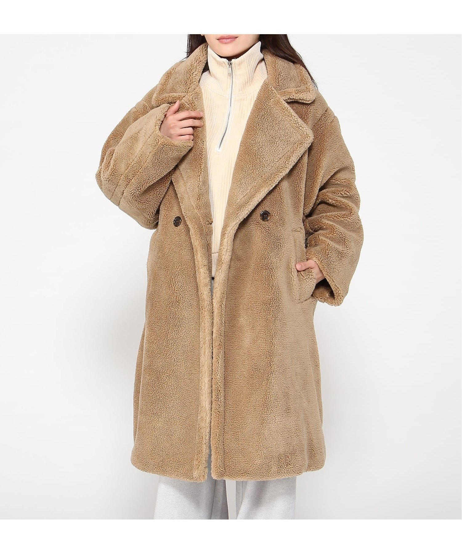 【グレディブリリアン/Gready Brilliant】のGready Brilliant/テディベアロングコート インテリア・キッズ・メンズ・レディースファッション・服の通販 founy(ファニー) ファッション Fashion レディースファッション Fashion for Women アウター Coat / Outerwear Collection コート・ロングコート・ピーコート Long Coats, Peacoats & More テーラード Tailored, Tailored Fit ベーシック Basic, Essential ロング Long, Long-Length 今季 This Season, Current Season 防寒 Cold Protection, Winter-Ready LBRW|ID: prp329100004819670 ipo3291000000035019755