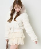 【ナイスクラップ/NICE CLAUP】のケーブルニット中綿ブルゾン オフホワイト|ID: prp329100004819675 ipo3291000000035019816