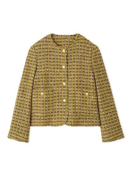 【ミラオーウェン/Mila Owen】の金釦パッチポケットコンパクトツィードジャケット インテリア・キッズ・メンズ・レディースファッション・服の通販 founy(ファニー) 　ファッション　Fashion　レディースファッション　Fashion for Women　アウター　Coat / Outerwear Collection　レディースジャケット・軽アウター　Jackets　エレガント 上品　Elegant　コンパクト　Compact, Small Size　ジャケット　Jacket, Outerwear　スパンコール　Sequins, Sequin Embellishment　スマート　Smart, Elegant　ツイード／ツィード　Choker, Choker Necklace　ツイード　Twill, Twill Weave　定番　Standard, Basic Item　人気　Popular, Best Seller　バランス　Balance, Style Balance　パッチ　Patch, Appliqué　モノトーン　Monotone, Black and White　YEL[032]|ID: prp329100004819677 ipo3291000000035019831