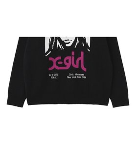【エックスガール/X-girl】のX-girl/FACE JACQUARD KNIT TOP 人気、トレンドファッション・服の通販 founy(ファニー) ファッション Fashion レディースファッション Fashion for Women トップス・カットソー Cut & Sew Tops ニット Knit Tops & Sweaters スウェット / スエット Sweatshirt, Sweatwear 人気 Popular, Best Seller 長袖 Long Sleeve, Full Sleeve フロント Front, Front Design ミニスカート Mini Skirt, Short Skirt ルーズ Loose, Oversized ワンポイント One Point, Statement Accent A/W・秋冬 Autumn/Winter |ID:prp329100004819687