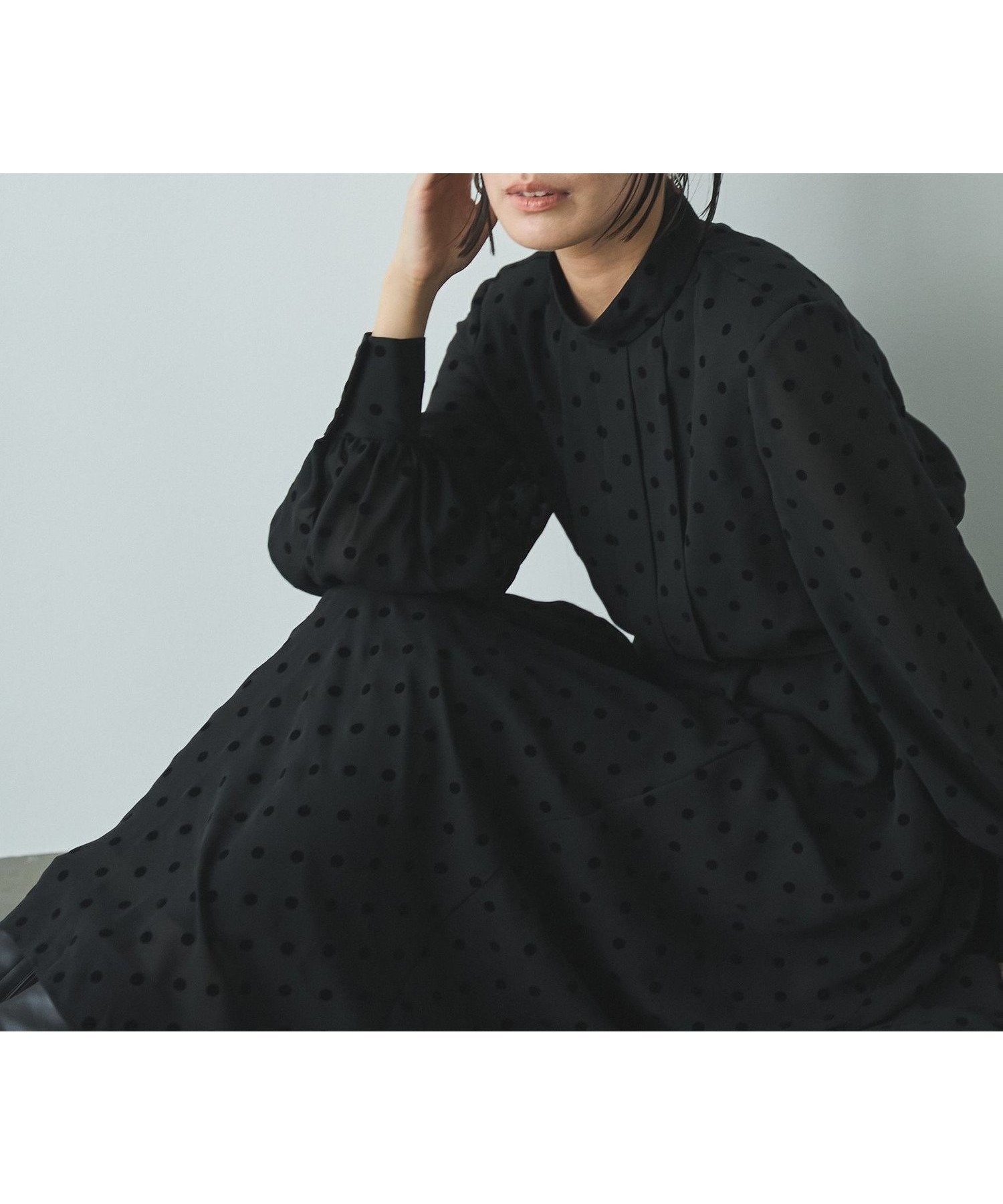 【コーエン/COEN】のシアードットドレス インテリア・キッズ・メンズ・レディースファッション・服の通販 founy(ファニー) 　ファッション　Fashion　レディースファッション　Fashion for Women　ワンピース　Dresses　フォーマル・パーティードレス・結婚式用ドレス　Elegant & Casual Dresses　カフス　Cuff Design　クラシカル　Classical, Vintage-Inspired　ショルダー　Shoulder, Shoulder Strap　スタンド　Stand Collar, Upright Stand　雑誌　Magazine, Fashion Magazine　ドット　Polka Dot, Dot Pattern　ポケット　Pocket, Pocket Detail　別注　Limited Edition, Custom Order　A/W・秋冬　Autumn/Winter　BLACK|ID: prp329100004819688 ipo3291000000035020005