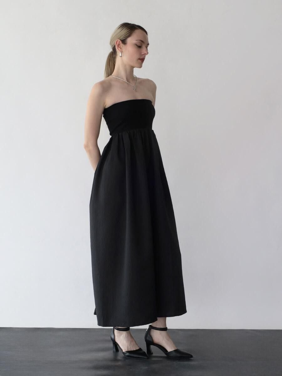 【ラシュッド/LASUD】のジャガードベアドレス 人気、トレンドファッション・服の通販 founy(ファニー) 　ファッション　Fashion　レディースファッション　Fashion for Women　ワンピース　Dresses　フォーマル・パーティードレス・結婚式用ドレス　Elegant & Casual Dresses　アクセサリー　Fashion Accessories　オケージョン　Occasion Wear　ギャザー　Gathered, Ruffled　ドレス　Dress, One-Piece　フィット　Fit, Slim Fit　フレア　Flare, Flared　エレガント 上品　Elegant　セレモニー　Ceremony　 other-1|ID: prp329100004819692 ipo3291000000035020036