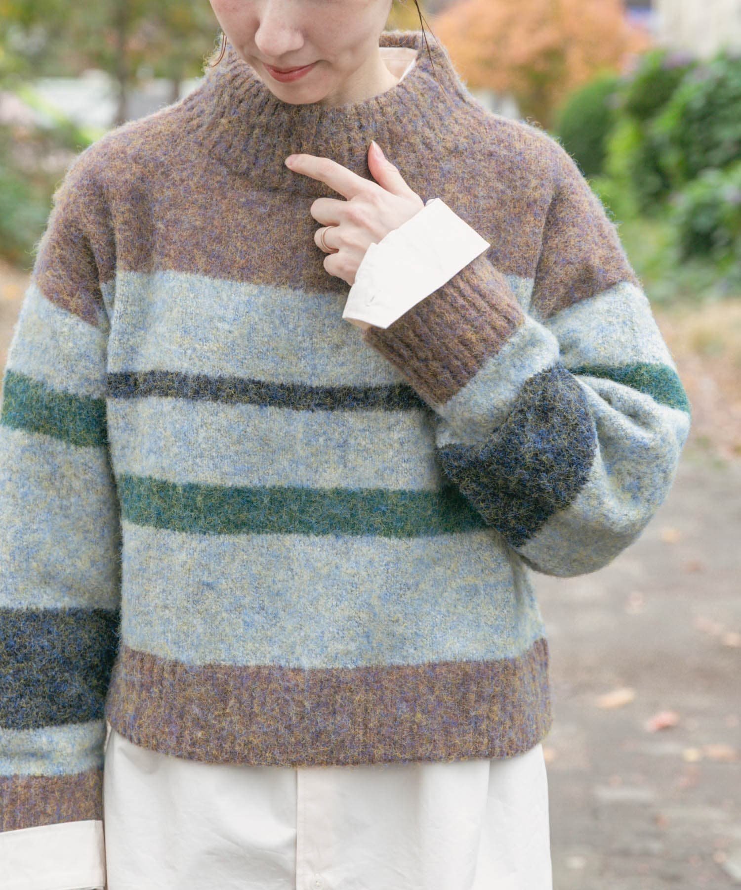 【アイテムズアーバンリサーチ/ITEMS URBAN RESEARCH】のマルチボーダーニット インテリア・キッズ・メンズ・レディースファッション・服の通販 founy(ファニー) 　ファッション　Fashion　レディースファッション　Fashion for Women　トップス・カットソー　Cut & Sew Tops　ニット　Knit Tops & Sweaters　2025年　2025　2025-2026秋冬・A/W　Autumn/Winter 2025–26 AW25–26　冬　Winter / This Winter　バランス　Balance, Style Balance　ベーシック　Basic, Essential　ボトム　Bottoms, Lower Wear　ボーダー　Border, Stripe　A/W・秋冬　Autumn/Winter　ブラウン|ID: prp329100004819693 ipo3291000000035020042