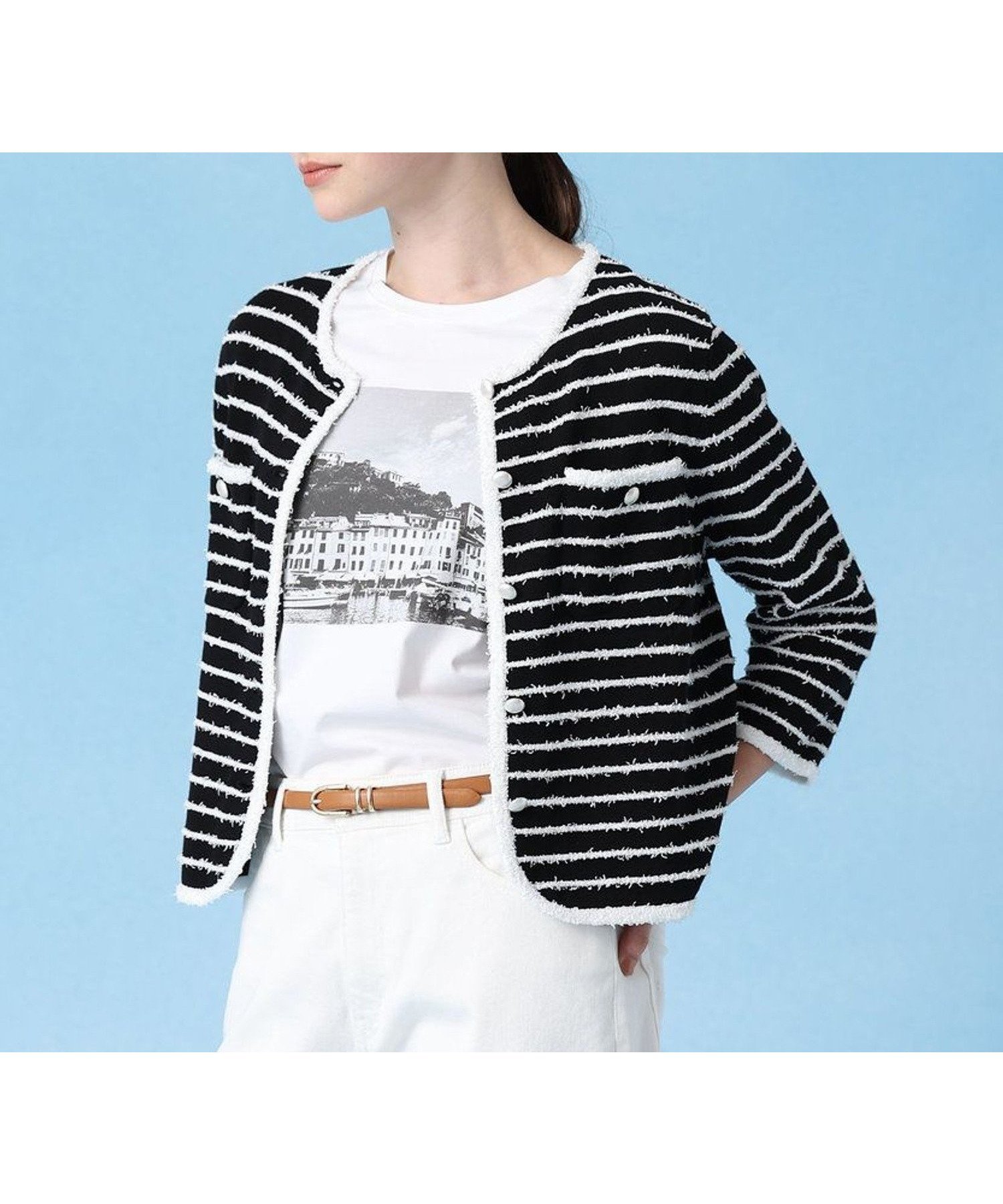 【アナイ/ANAYI】のペーパーシャギーポケットカーディガン インテリア・キッズ・メンズ・レディースファッション・服の通販 founy(ファニー) 　ファッション　Fashion　レディースファッション　Fashion for Women　トップス・カットソー　Cut & Sew Tops　カーディガン・羽織り　Layered Style Cardigans　カーディガン　Cardigan, Knitwear　ジャケット　Jacket, Outerwear　スマート　Smart, Elegant　ツイスト　Tweed, Tweed Fabric　ポケット　Pocket, Pocket Detail　ミドル　Middle Length, Mid Height　S/S・春夏　SS, Spring/Summer, Warm Season　再入荷　Restock / Back in Stock　おすすめ　Recommended / Our Picks　夏　Summer　black mix|ID: prp329100004819704 ipo3291000000035020256