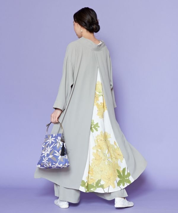 【アミナコレクション/Amina Collection】の【カヤ】花版画八掛ワンピース インテリア・キッズ・メンズ・レディースファッション・服の通販 founy(ファニー) ファッション Fashion レディースファッション Fashion for Women ワンピース Dresses モチーフ Motif, Design Theme ロング Long, Long-Length グリーン|ID: prp329100004819728 ipo3291000000035020585