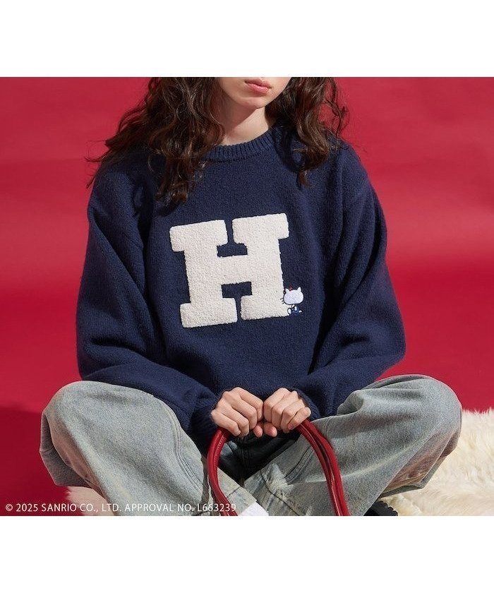 【フリークスストア/FREAK'S STORE】の「HELLO KITTY」 サガラ刺繍 イニシャル ニット 25AW インテリア・キッズ・メンズ・レディースファッション・服の通販 founy(ファニー) ファッション Fashion レディースファッション Fashion for Women トップス・カットソー Cut & Sew Tops ニット Knit Tops & Sweaters 2025年 2025 2025-2026秋冬・A/W Autumn/Winter 2025–26 AW25–26 冬 Winter / This Winter キャラクター Character, Licensed Characters スペシャル Special, Limited Edition モチーフ Motif, Design Theme A/W・秋冬 Autumn/Winter ネイビー|ID: prp329100004819738 ipo3291000000035020790